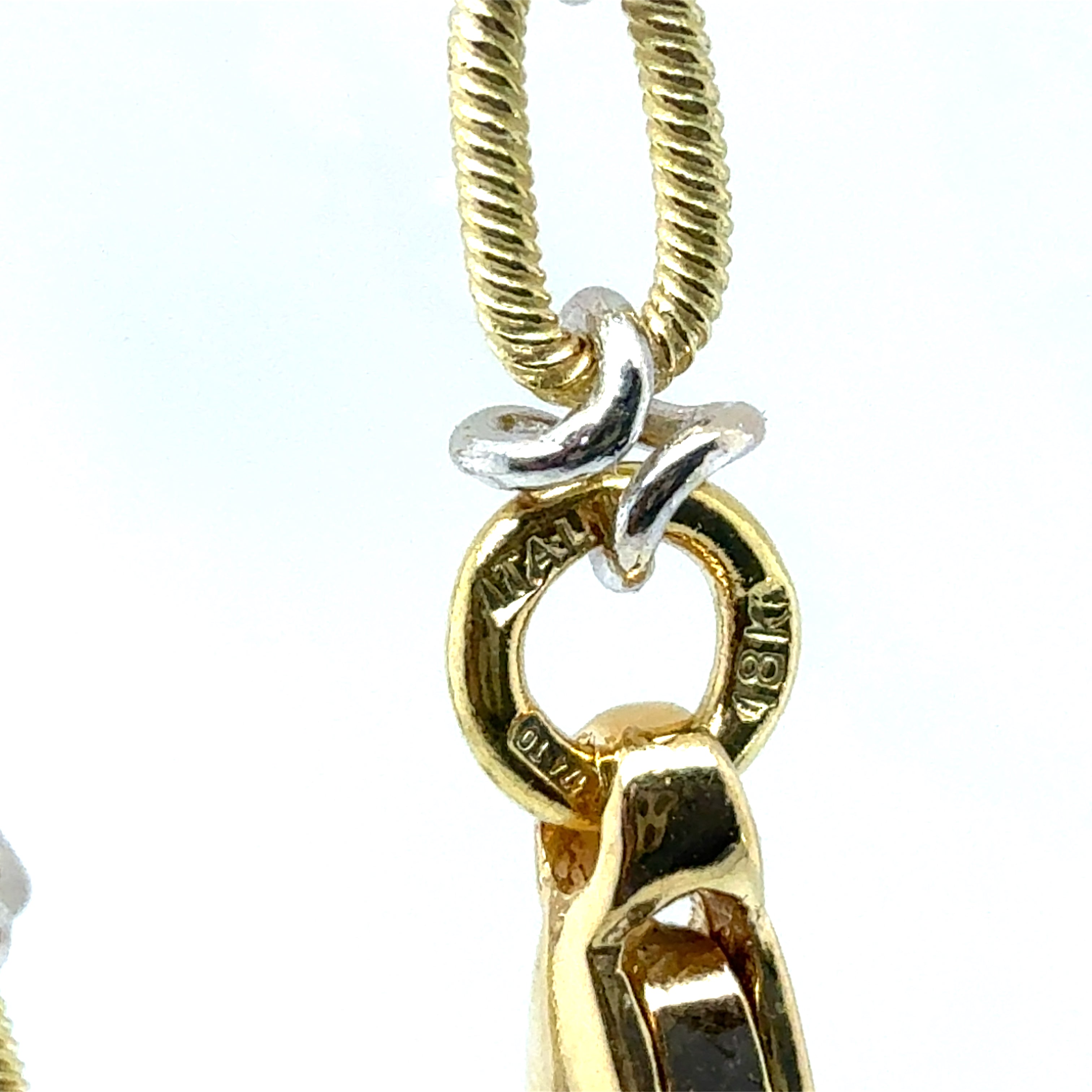 Retro Two Tone Gold 1.5 Carat Natural Diamond Statement Necklace Made in Italy