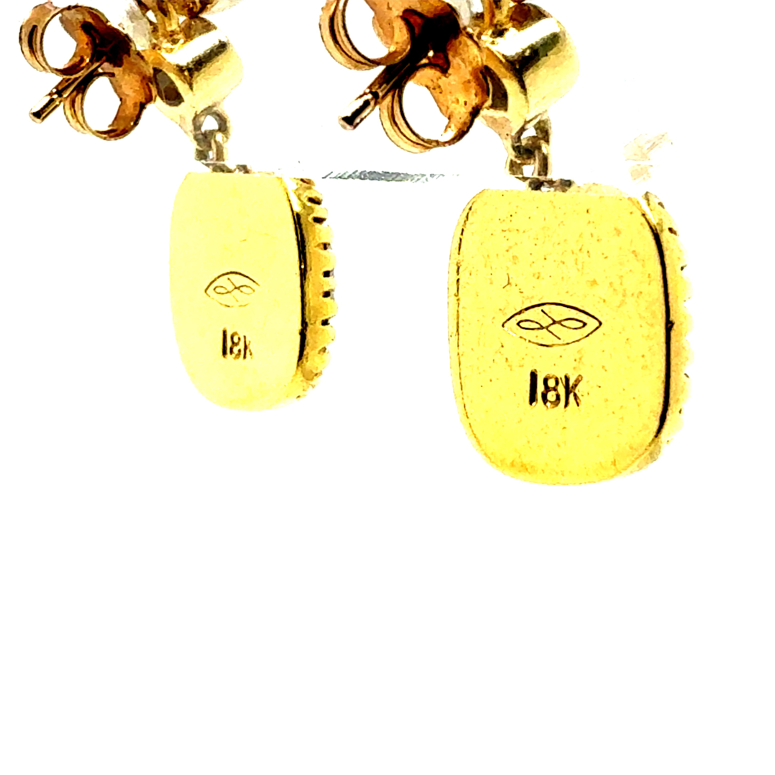 Retro Gold Champagne Brown Rose Cut Natural Diamond Drop Earrings Circa 1980
