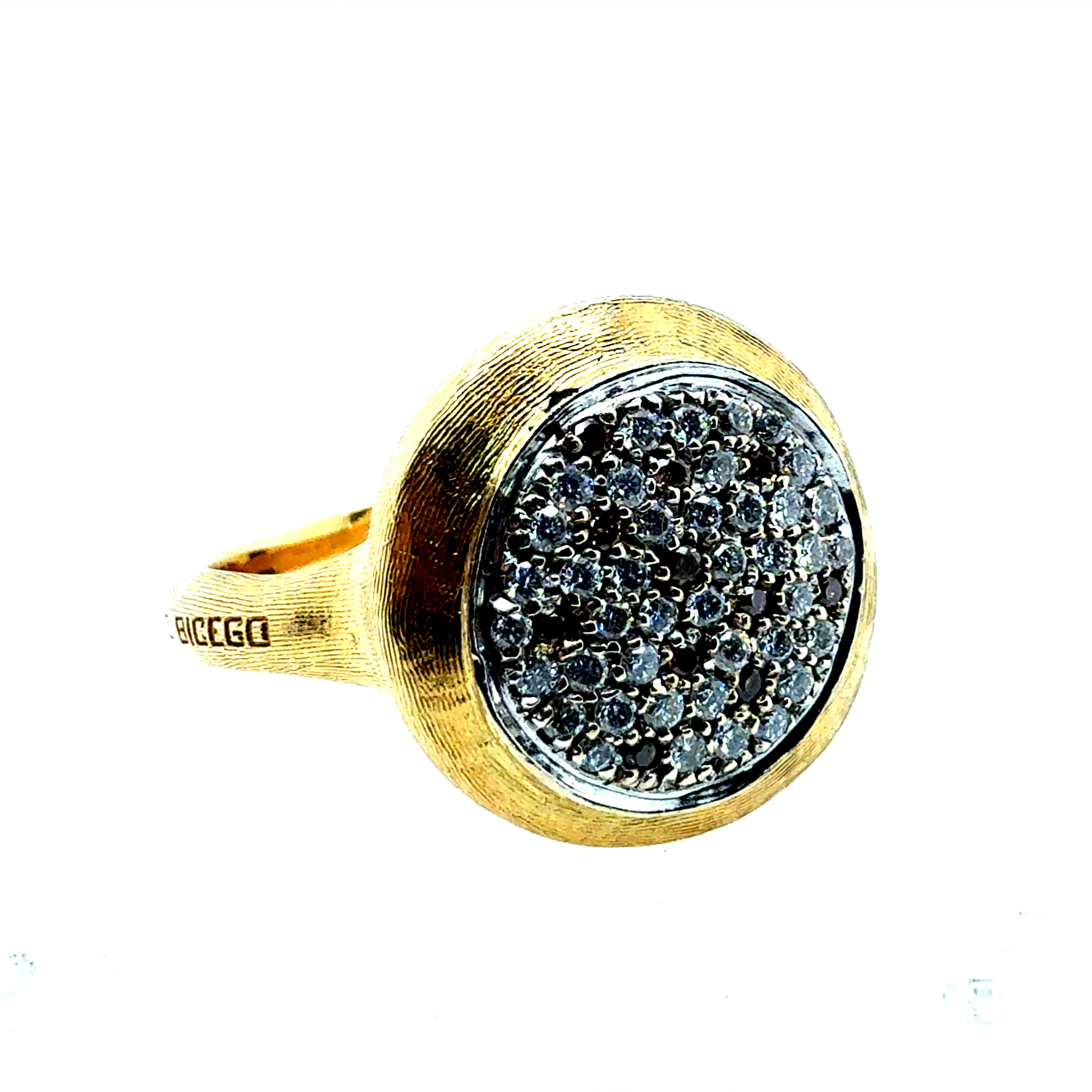 Modern Gold Marco Bicego One Carat Natural Diamond Italian Statement Ring