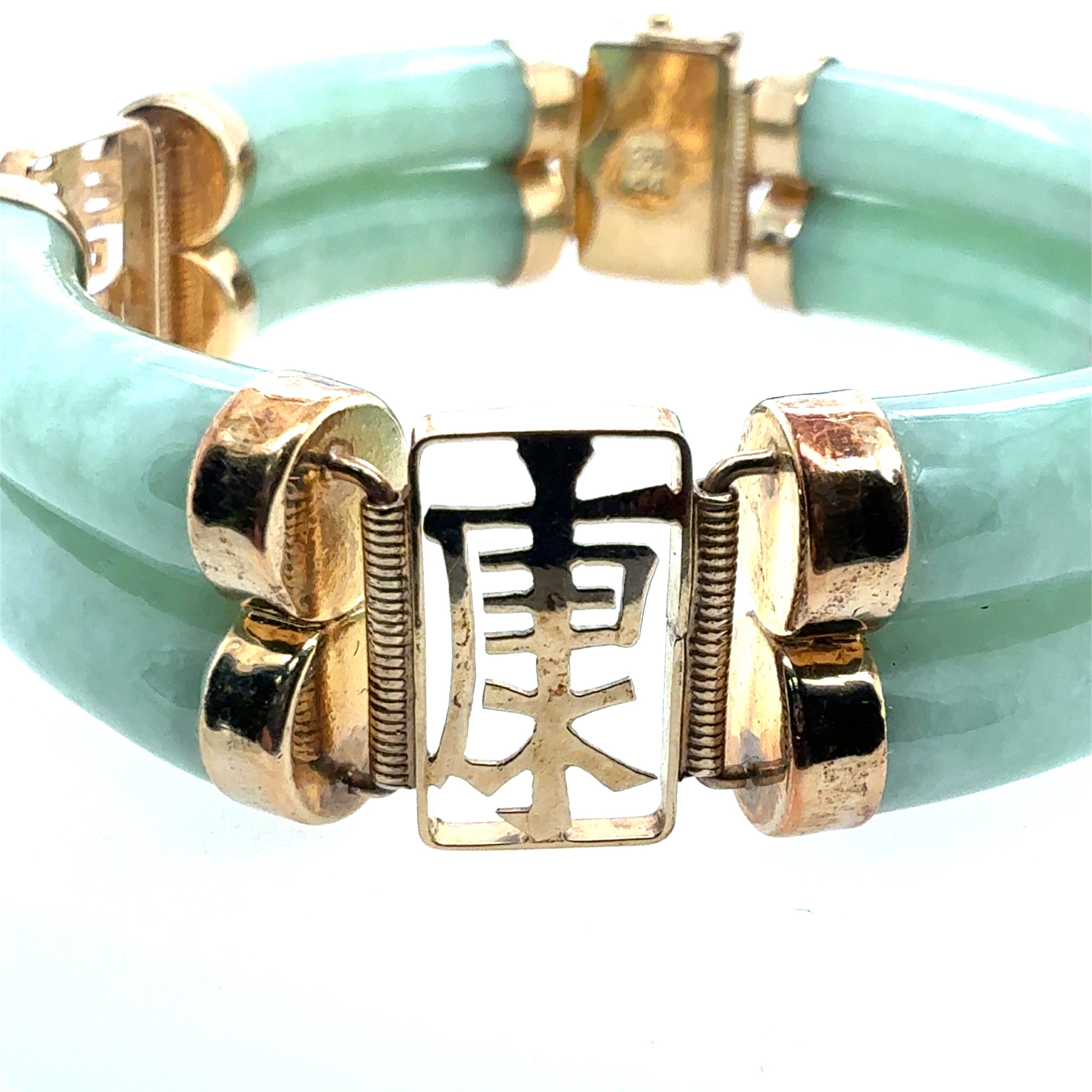 Antique Chinese Jade Bracelet 7.25 Inch Length Weighing 40 Grams