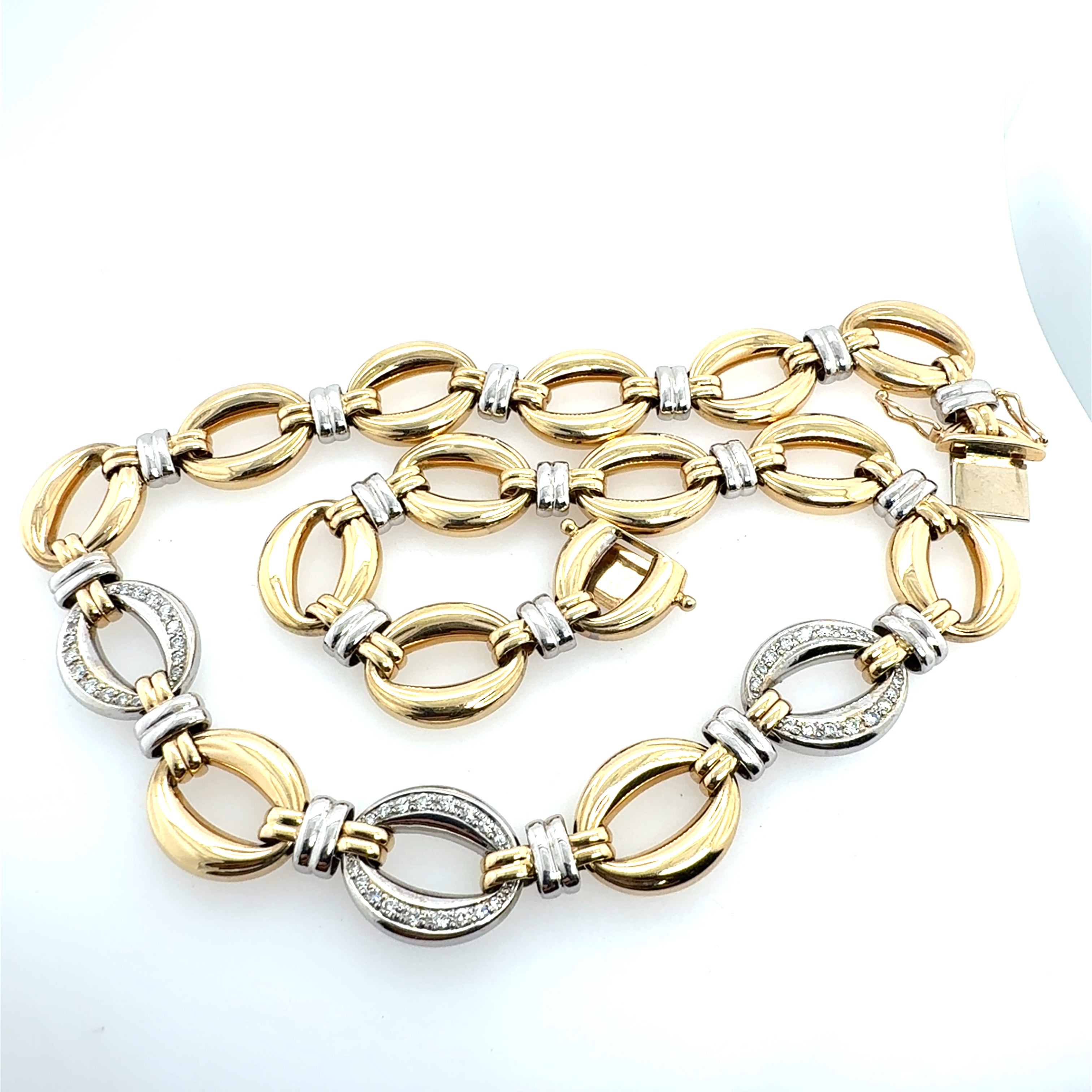 Retro Gold Natural 0.65 Carat Diamond Statement Necklace by CHIAMPESAN Italy