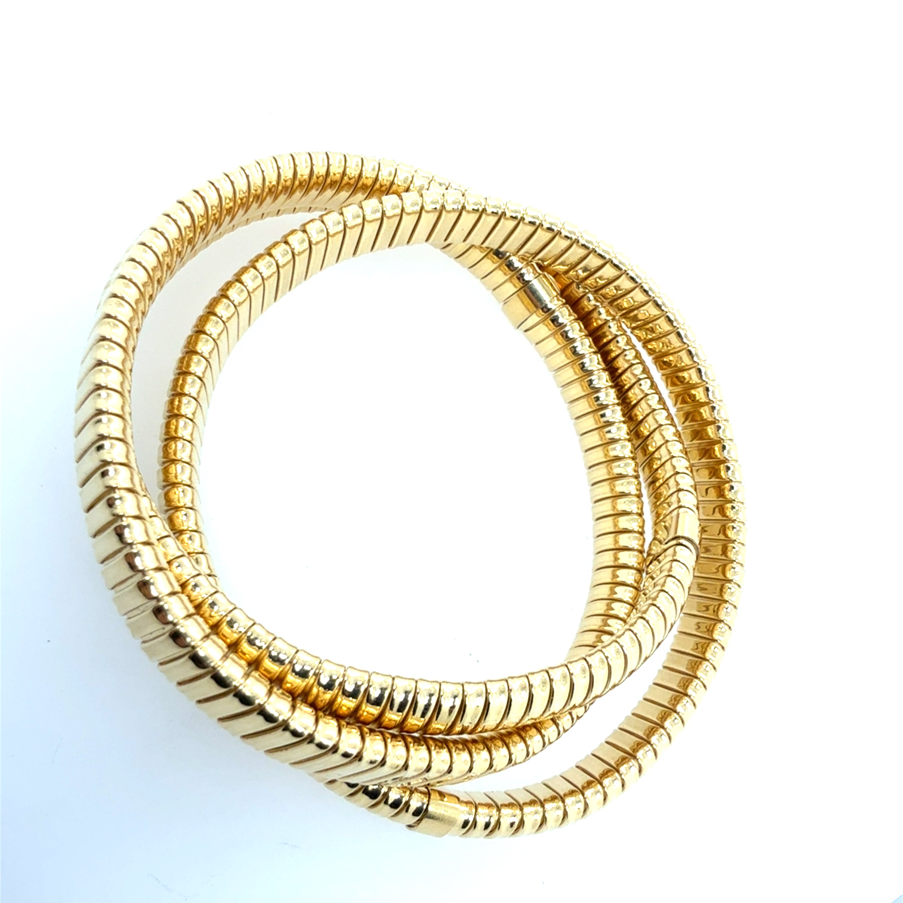 Retro 18K Yellow Gold Triple-Strand Flexible Bracelet by HERCO