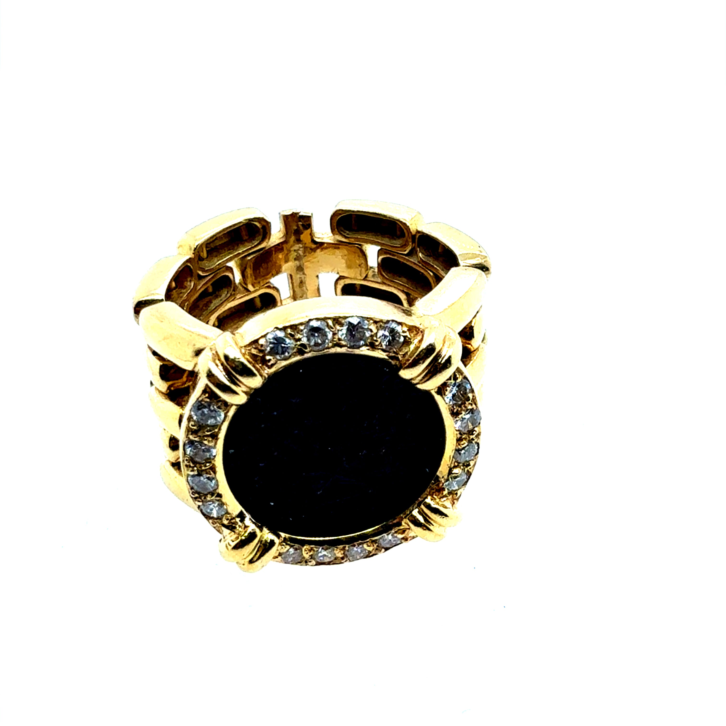 Retro Gold 0.5 Carat Natural Diamond & Ancient Coin Flexible Statement Ring