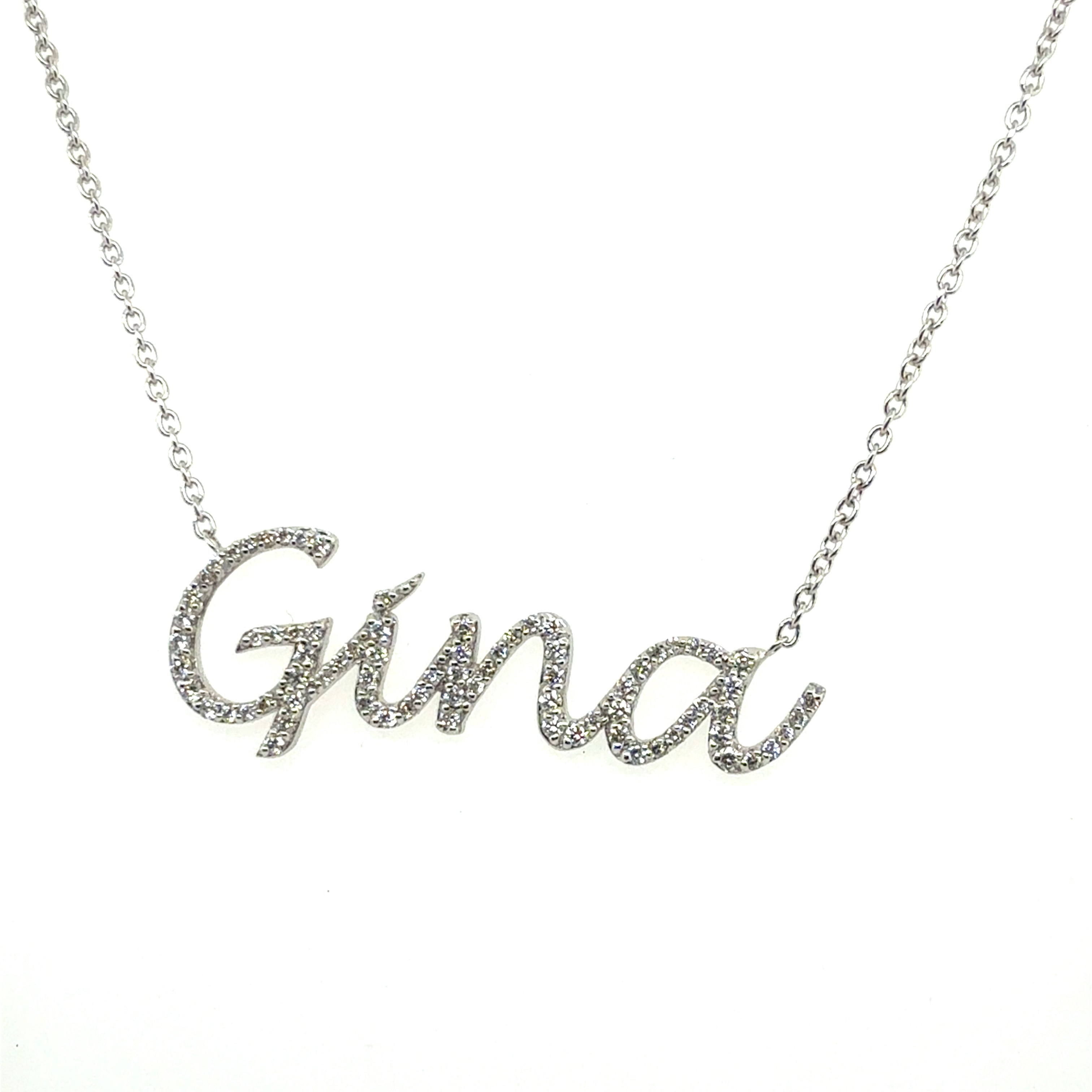 Modern White Gold 0.5 CARAT Natural Diamond “GINA” Pendant Necklace