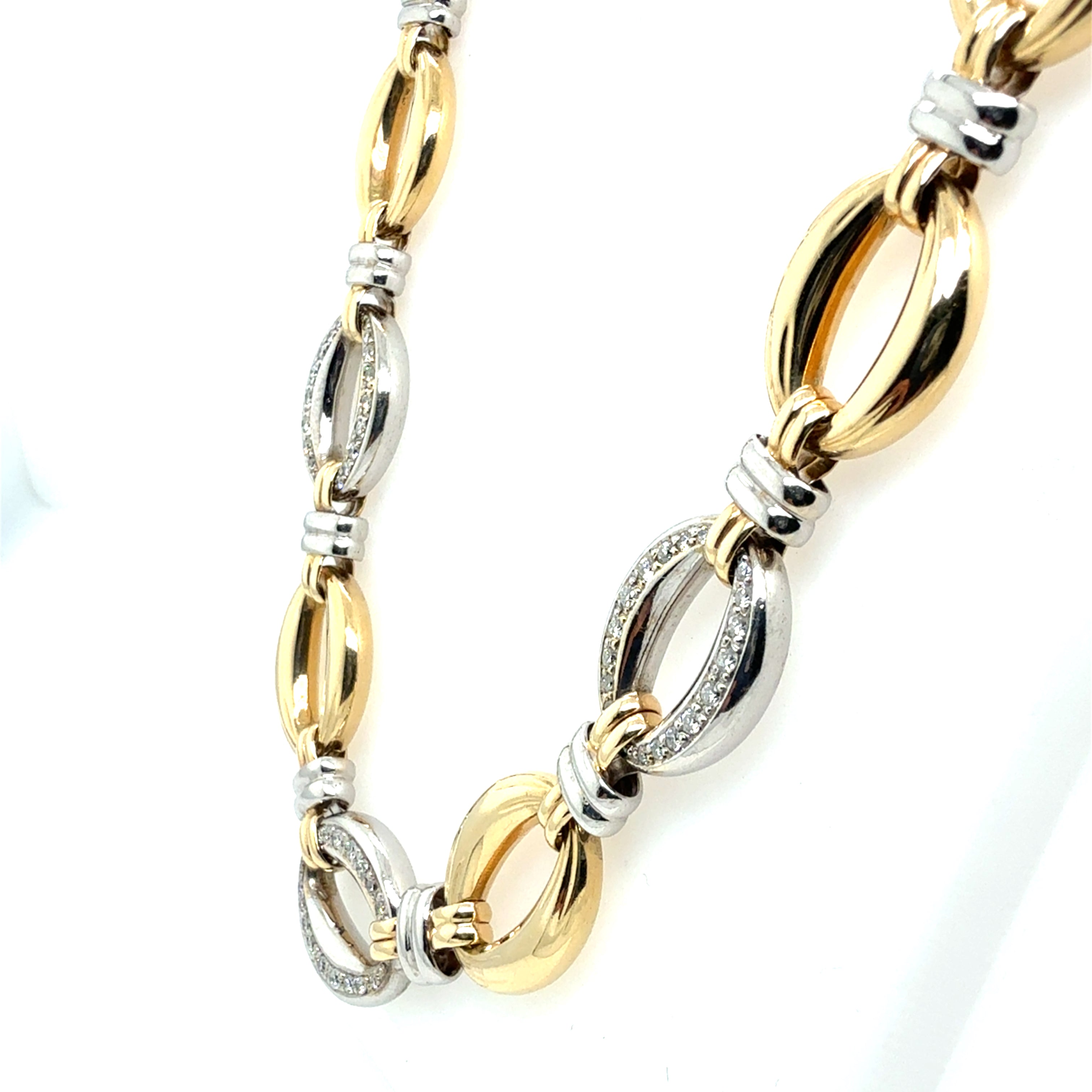 Retro Gold Natural 0.65 Carat Diamond Statement Necklace by CHIAMPESAN Italy