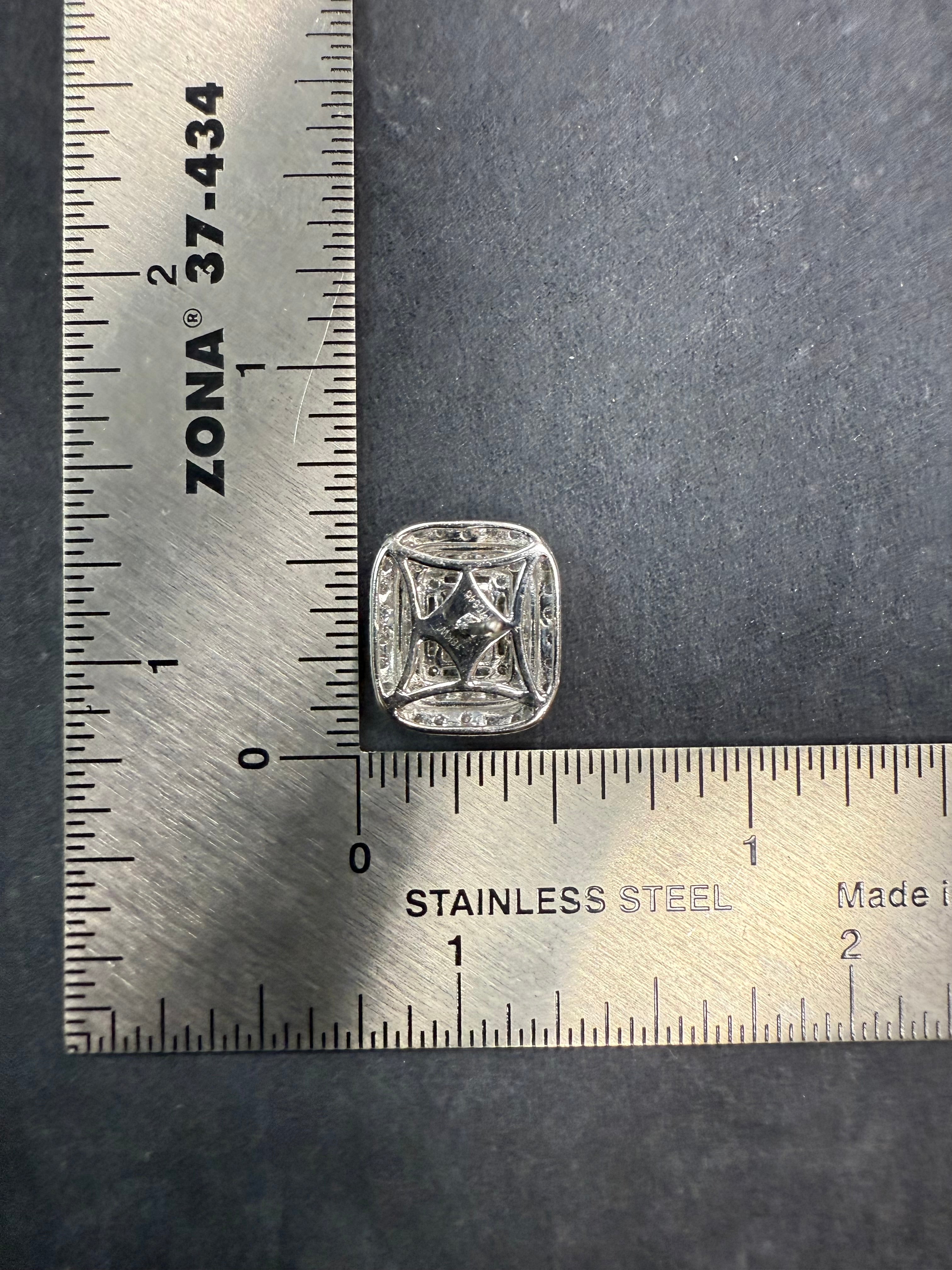 Modern 18K White Gold 1.4 CARAT Natural Diamond Illusion-Set Earrings