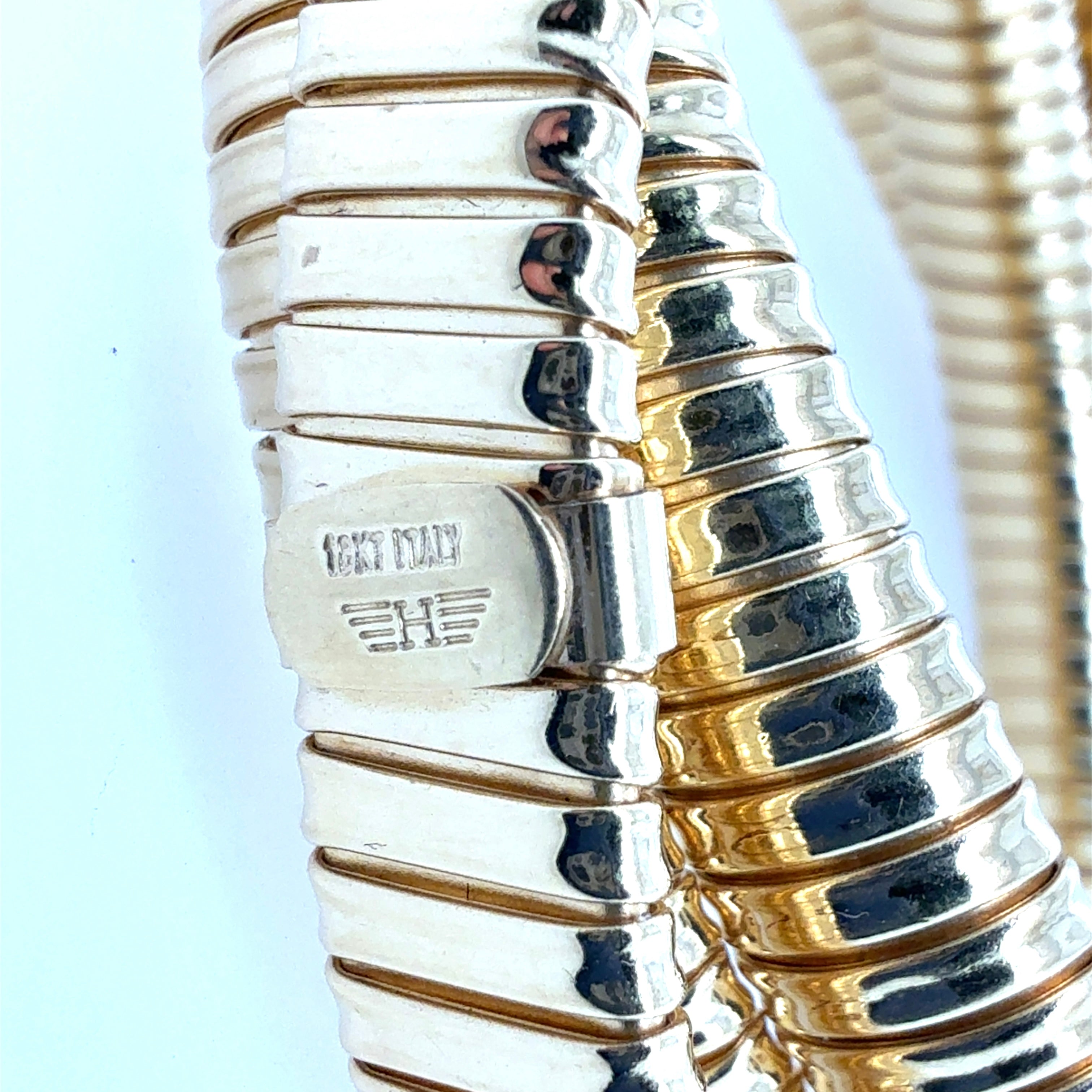 Retro 18K Yellow Gold Triple-Strand Flexible Bracelet by HERCO