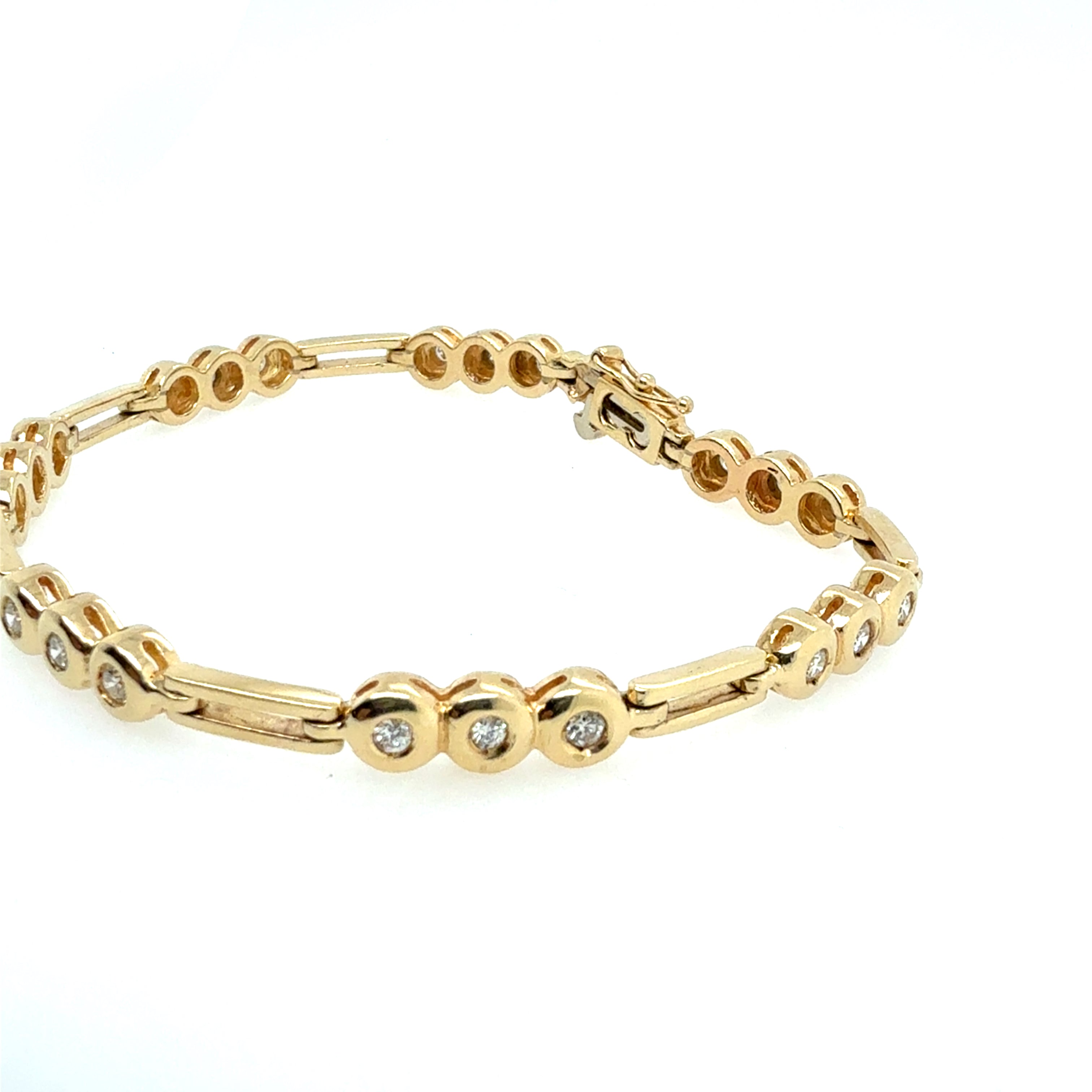 Retro Yellow Gold 0.65 Carat Natural Diamond Bracelet Circa 1980