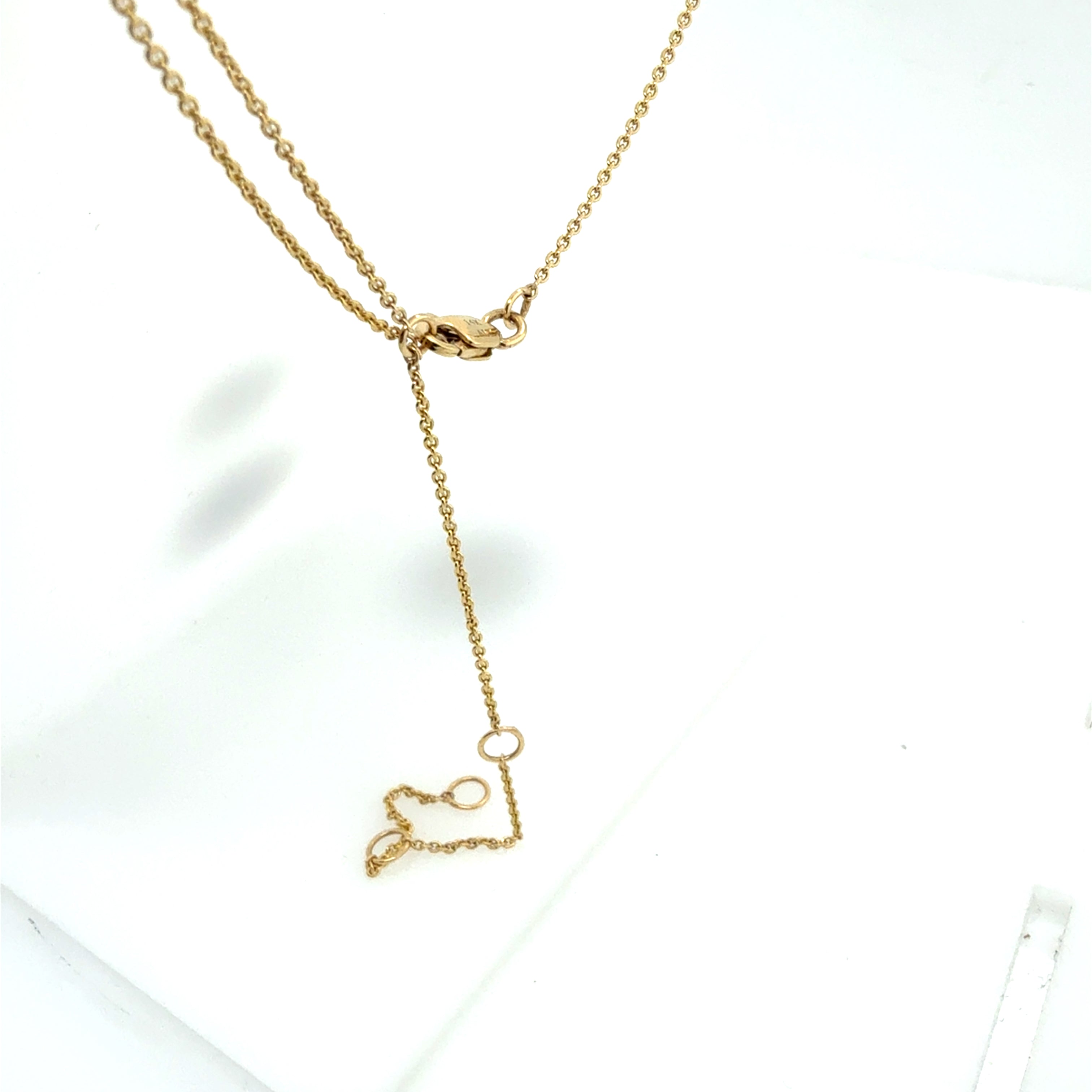 Modern 14K Gold Opal Doublet & Natural Diamond Two Strand Statement Necklace