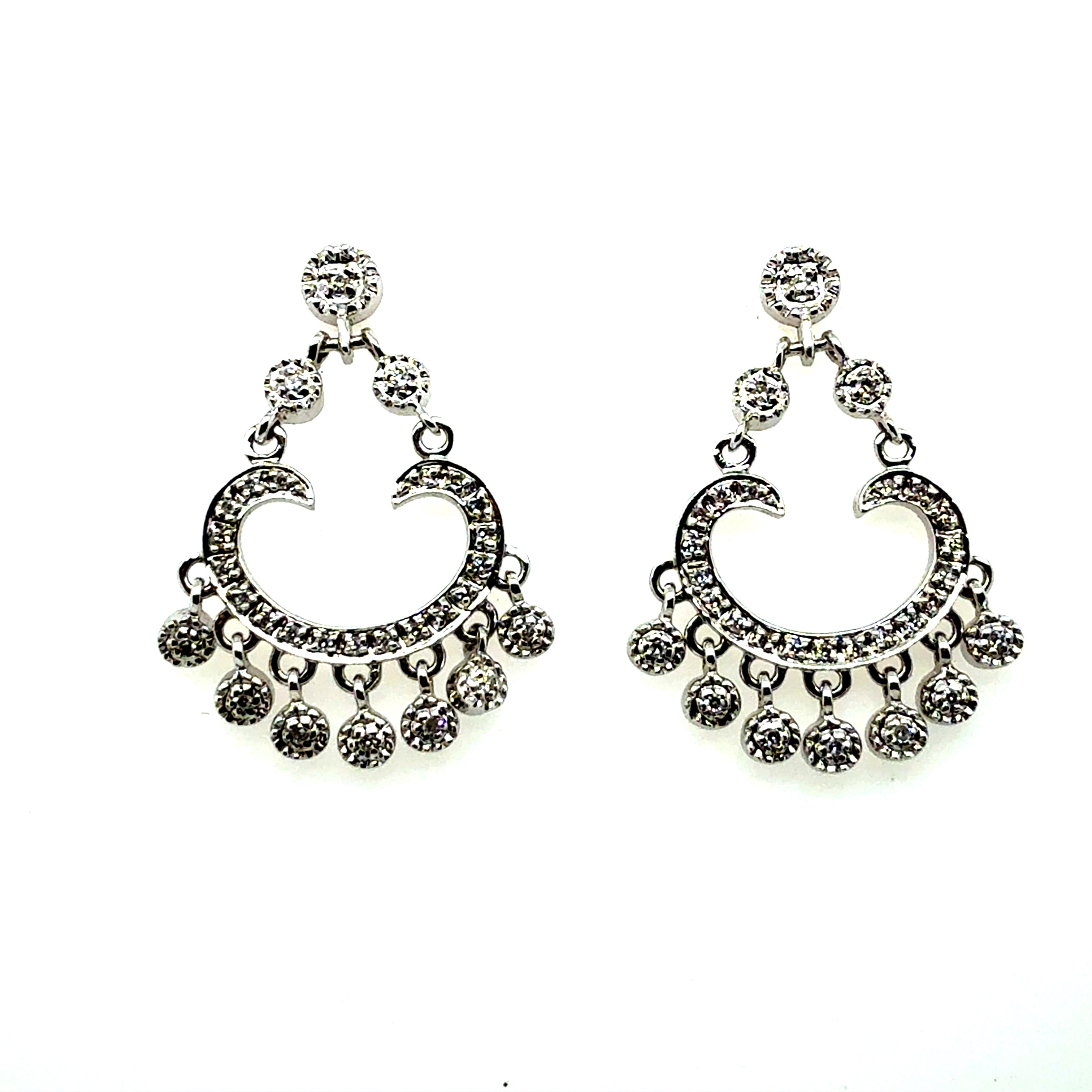 Modern Gold Natural Single Cut Colorless Diamond Drop Earrings 0.45 Carat