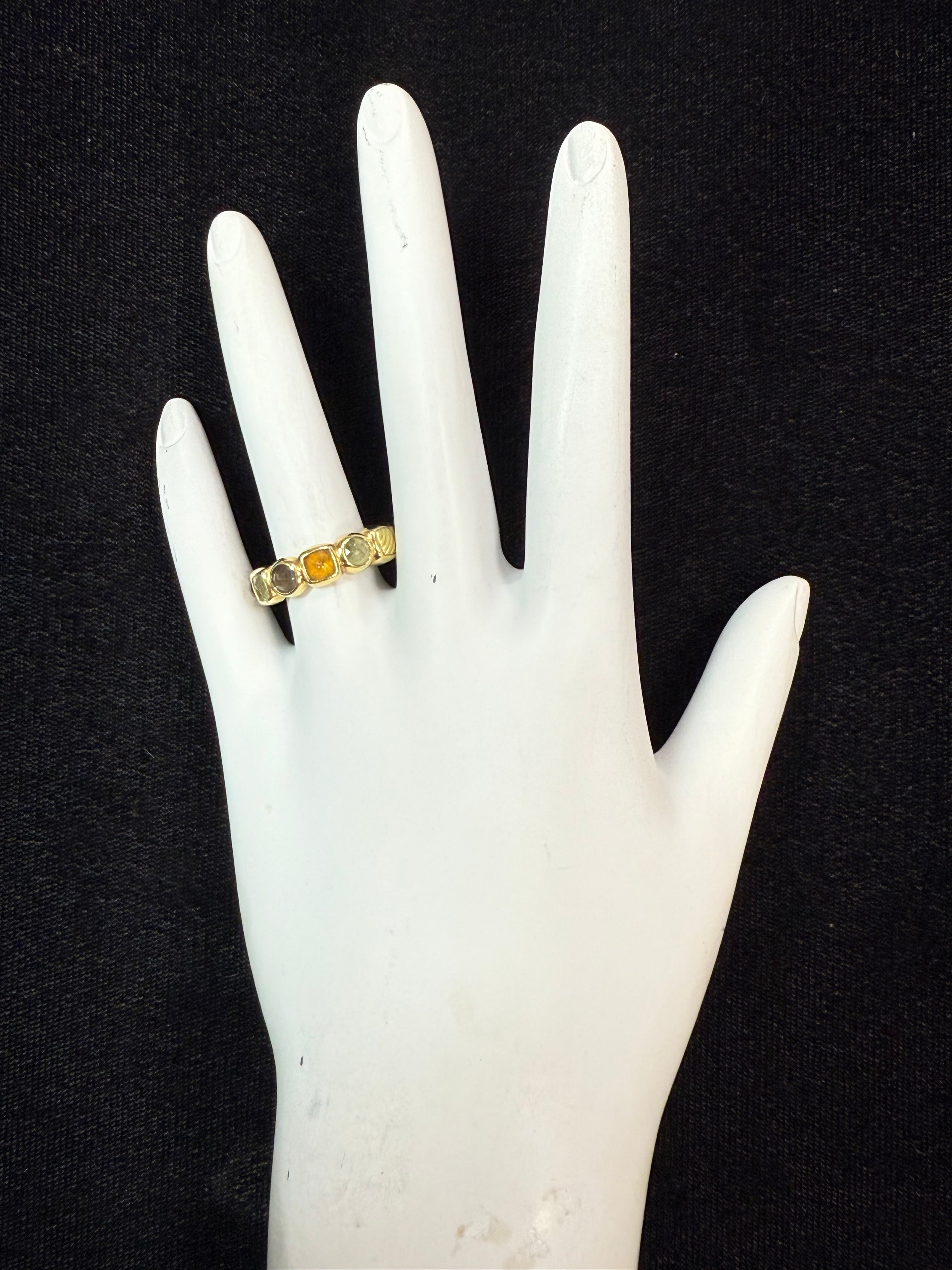 Retro Gold Natural Multicolor Rose Cut Eternity Band by David Yurman