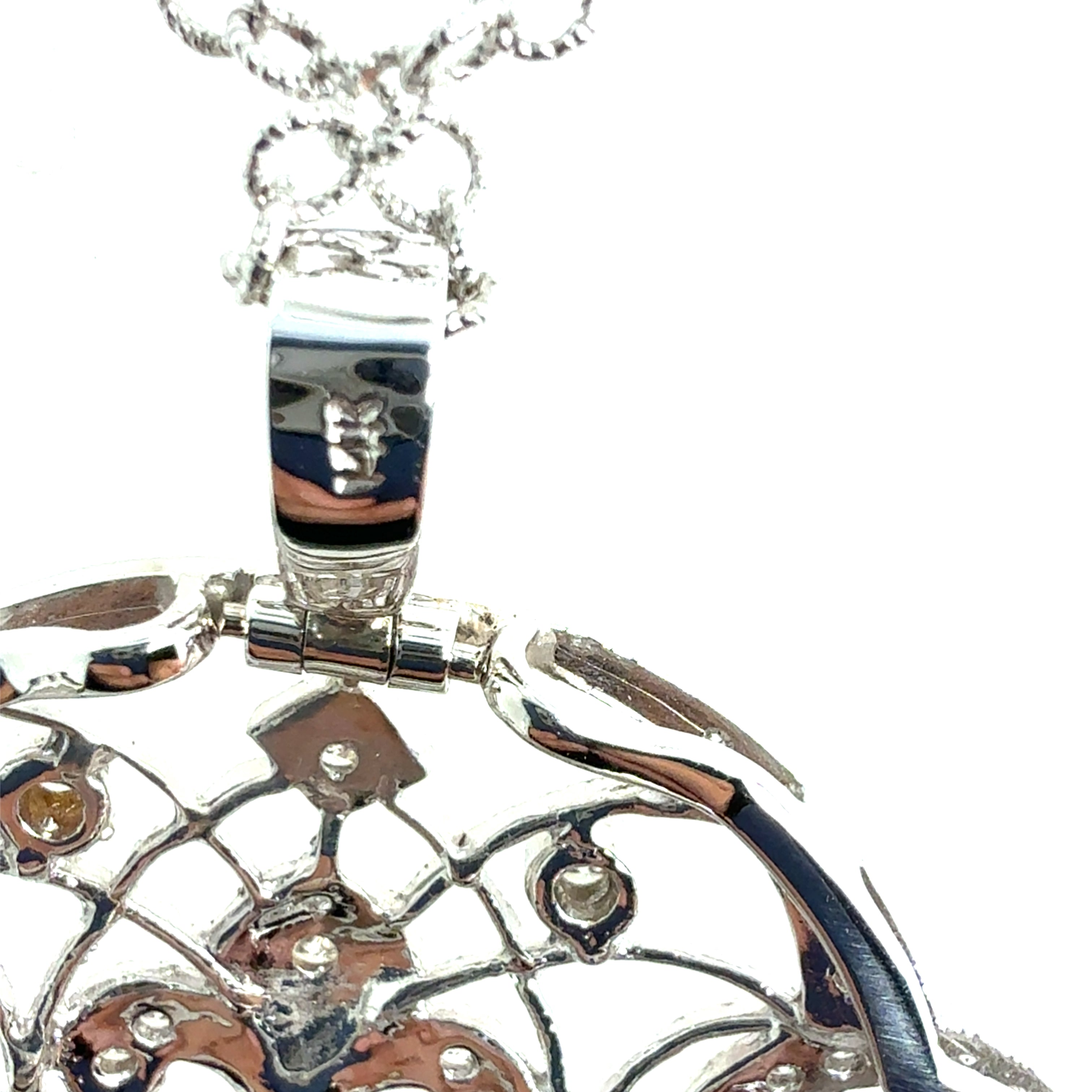 Modern White Gold 1.25 Carat Natural Colorless Diamond Pendant & Brooche