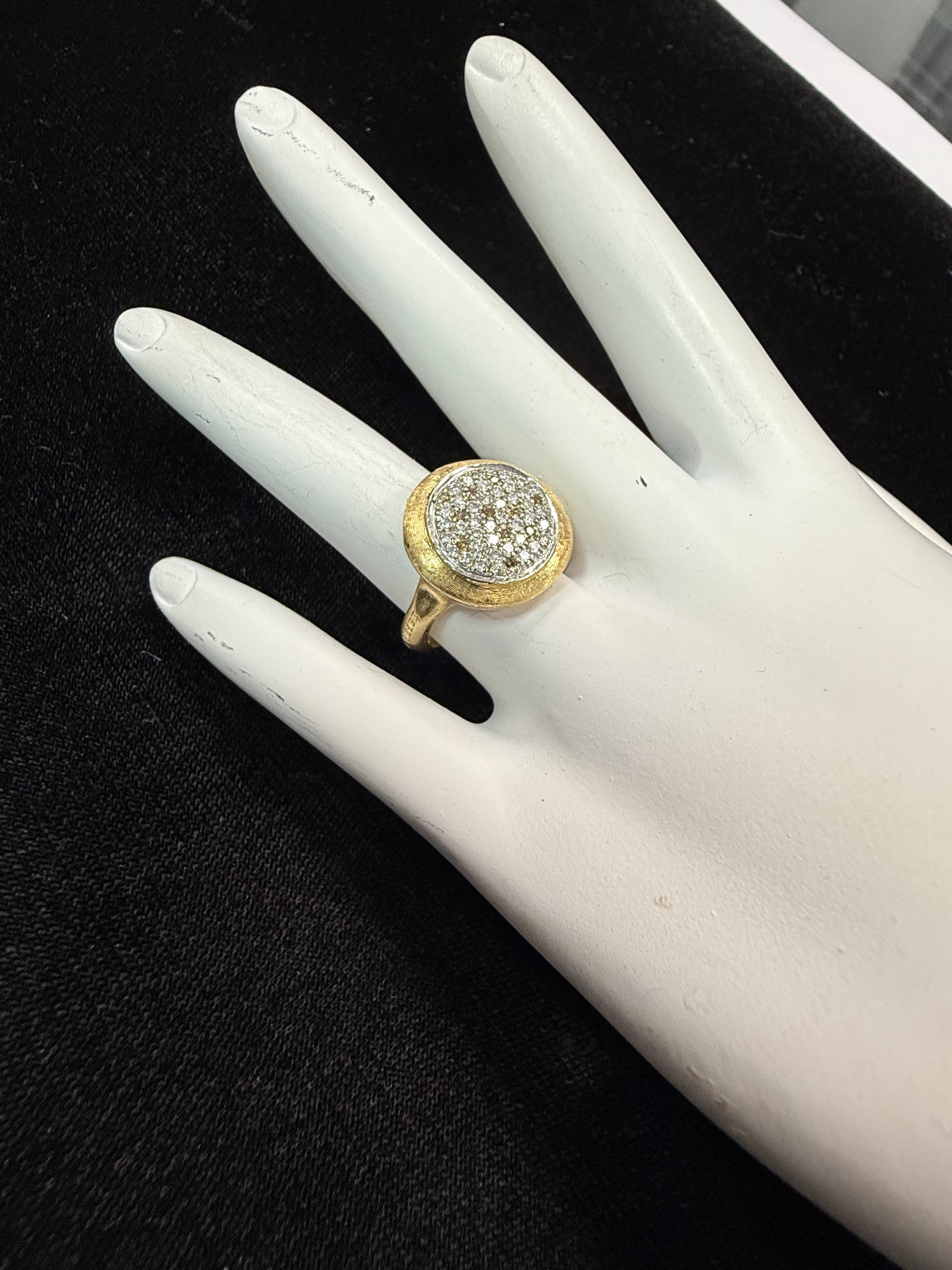 Modern Gold Marco Bicego One Carat Natural Diamond Italian Statement Ring