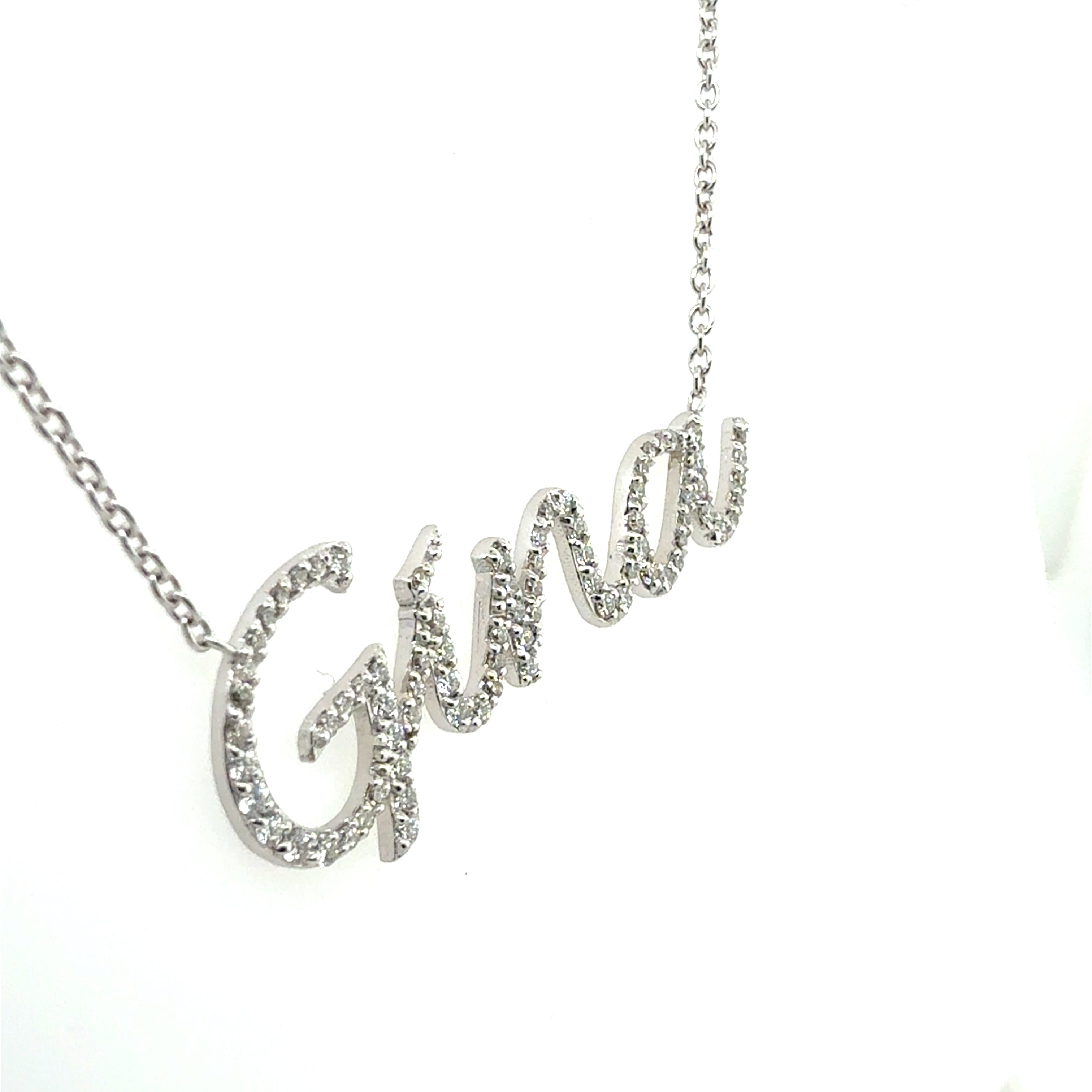 Modern White Gold 0.5 CARAT Natural Diamond “GINA” Pendant Necklace