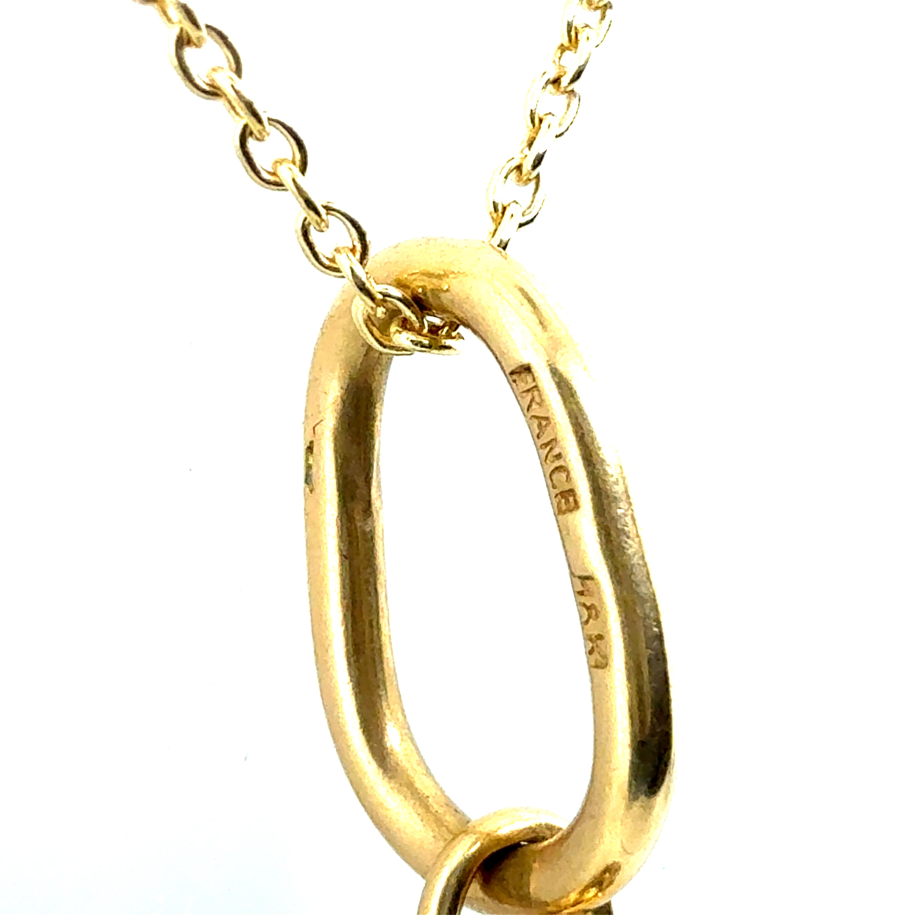 Retro 18K Yellow Gold Lion Head Bone Pendant Made In France