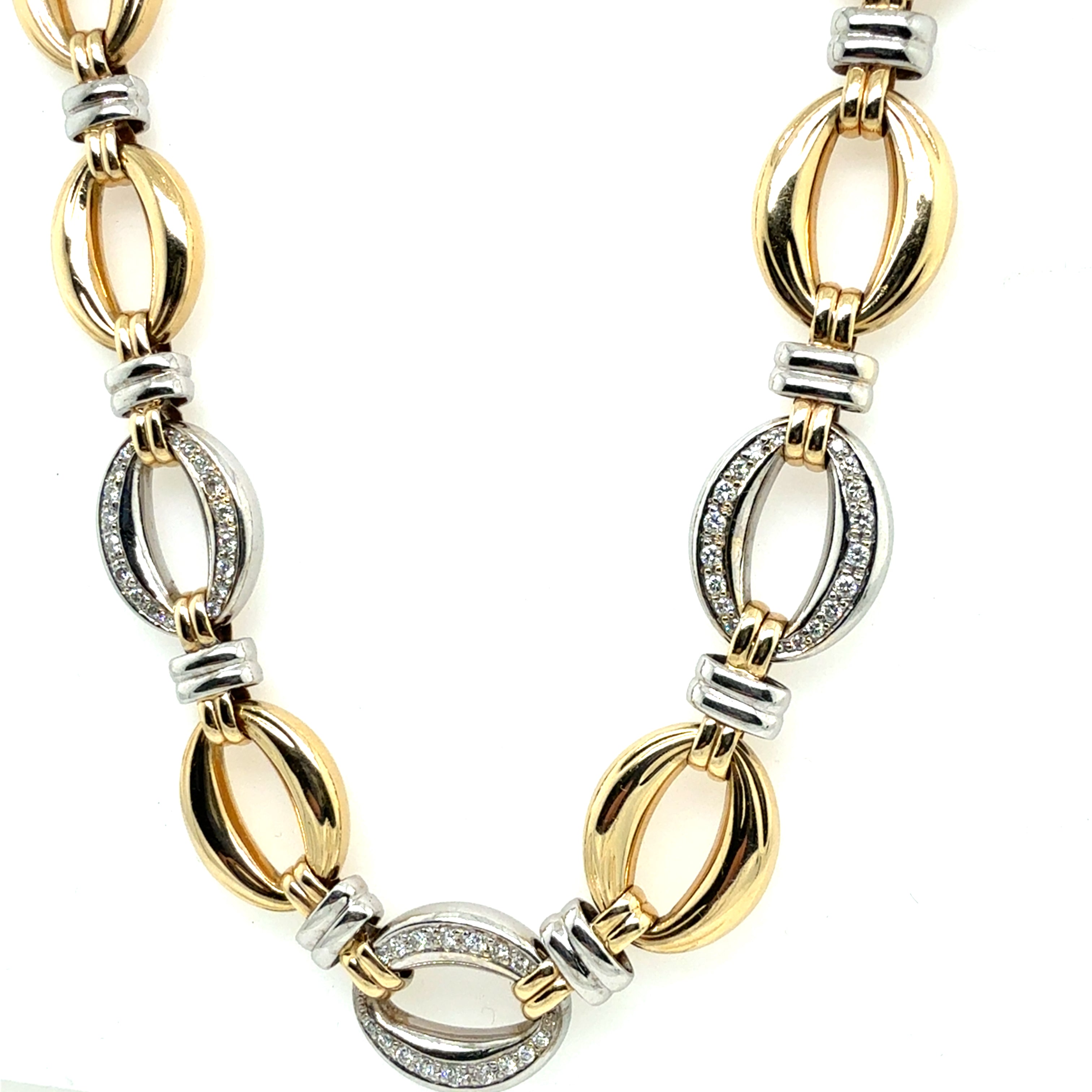 Retro Gold Natural 0.65 Carat Diamond Statement Necklace by CHIAMPESAN Italy