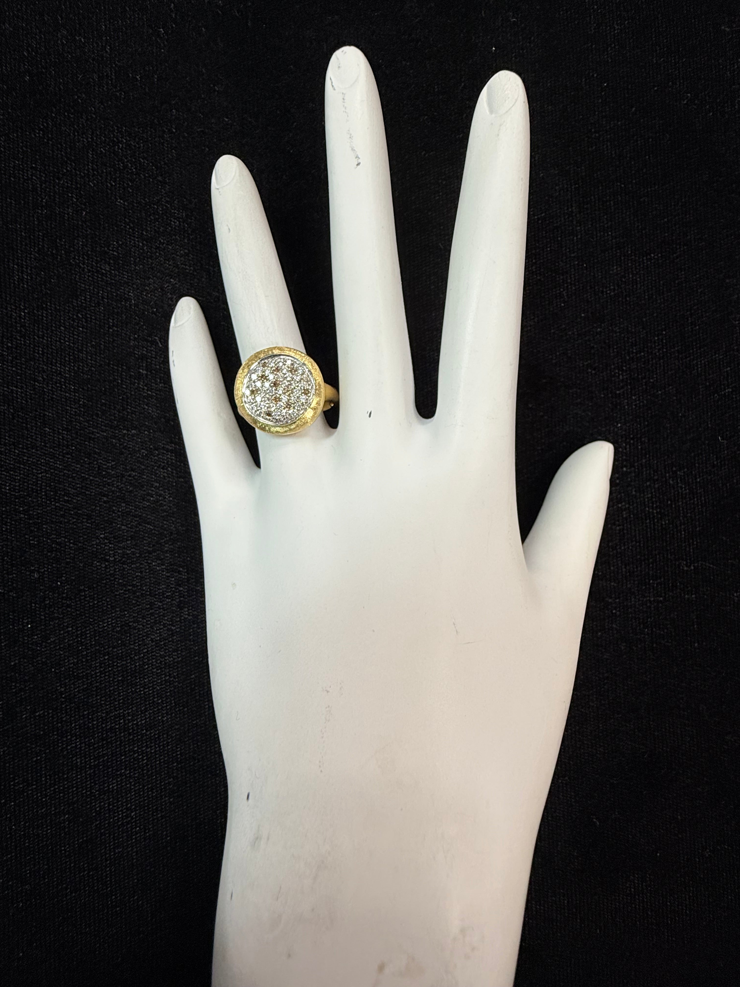 Modern Gold Marco Bicego One Carat Natural Diamond Italian Statement Ring
