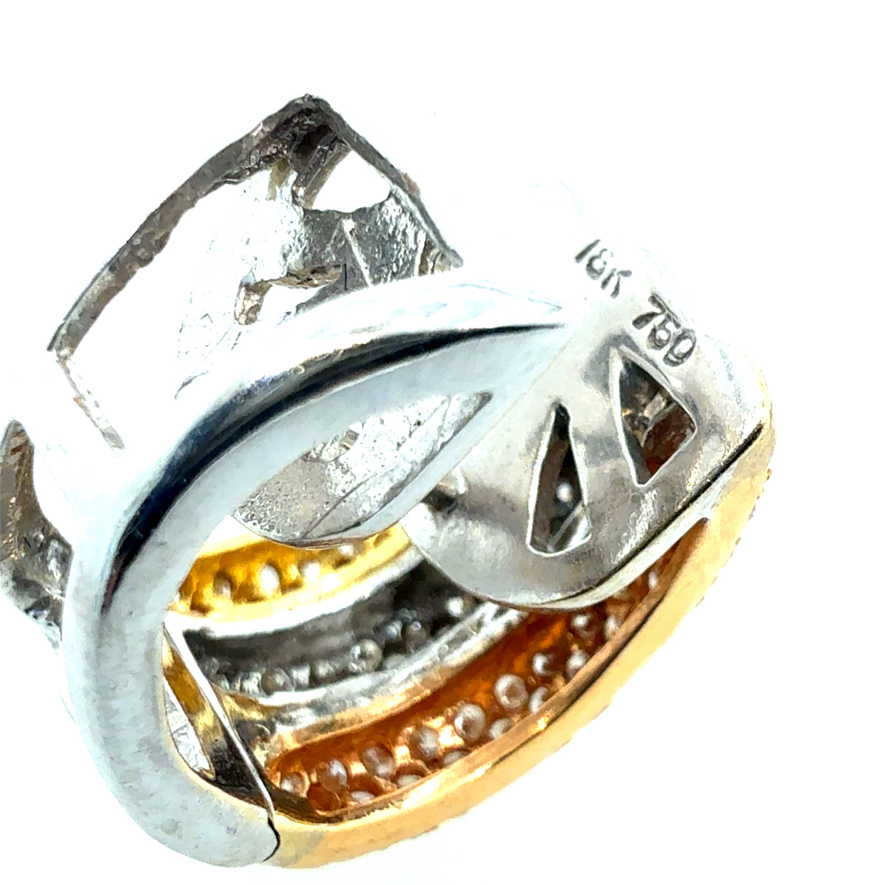 Modern Gold Tricolor Huggie Earrings with 1.50ct Natural Diamonds