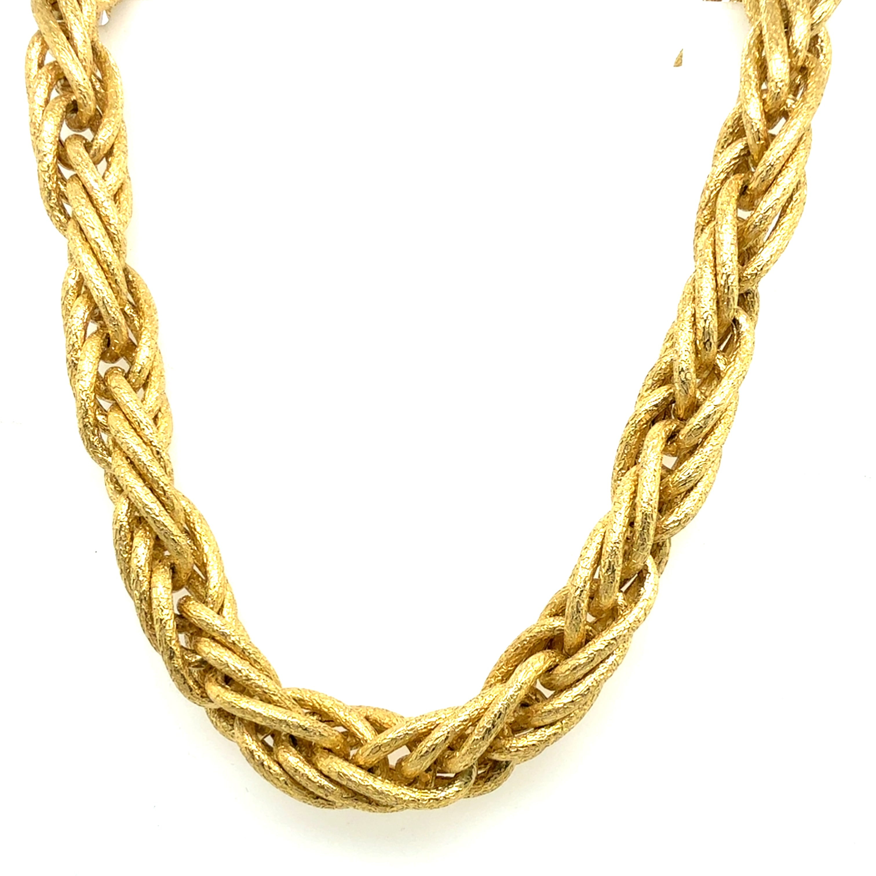Retro Gold Intertwining Italian Rope Necklace by Giovanni Marchisio