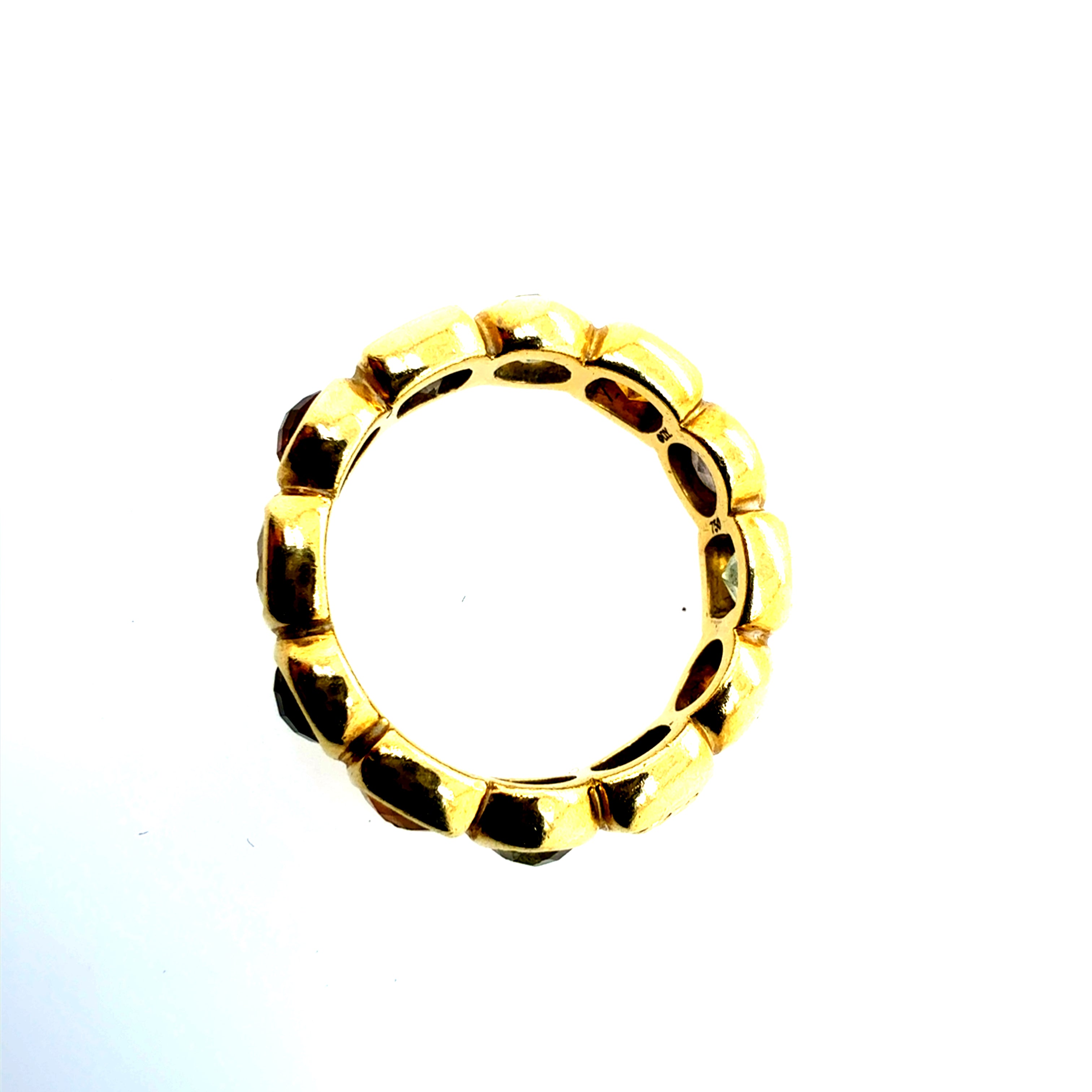Retro Gold Natural Multicolor Rose Cut Eternity Band by David Yurman