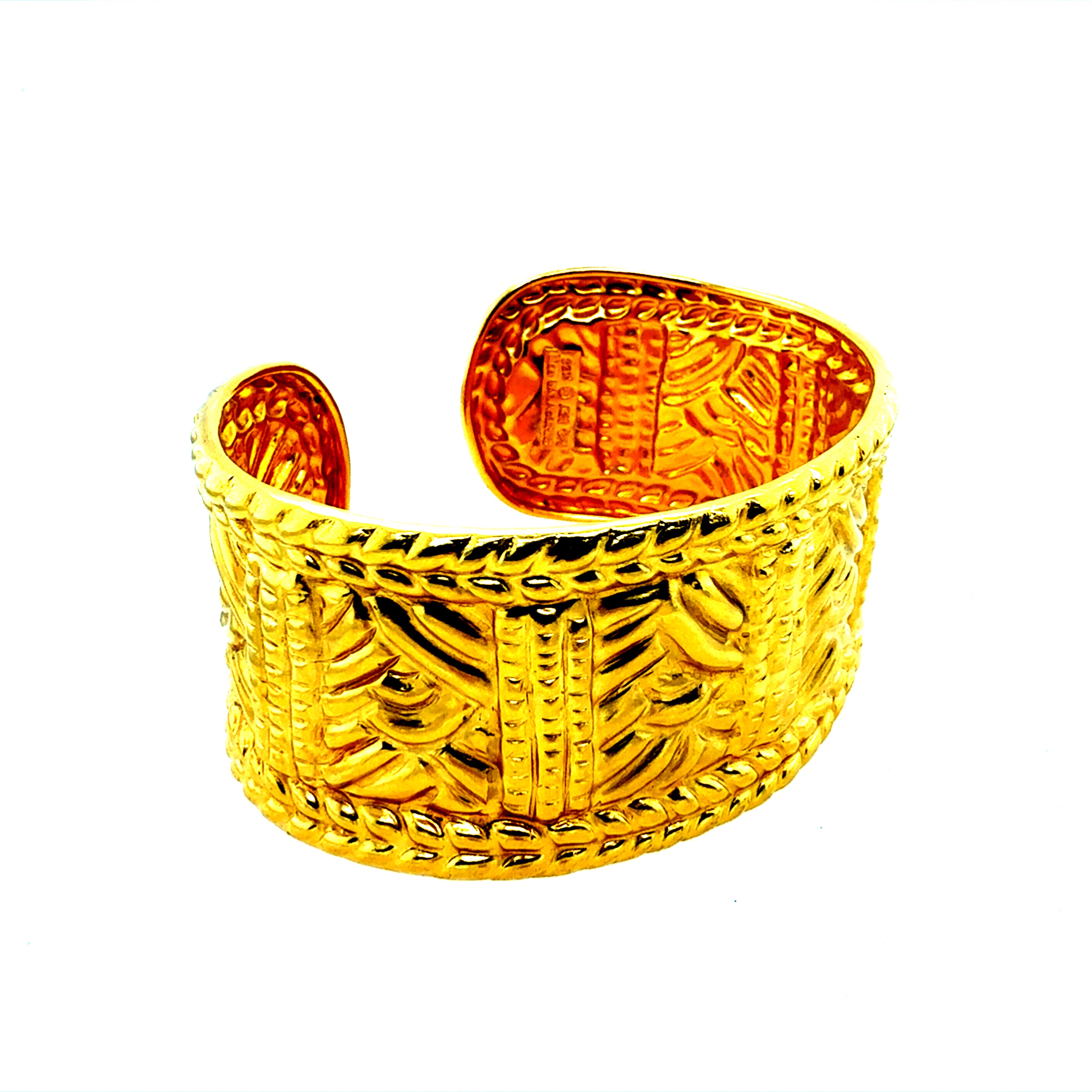Rare Retro 22K Gold Ilias Lalaounis Statement Cuff Bracelet Circa 1970