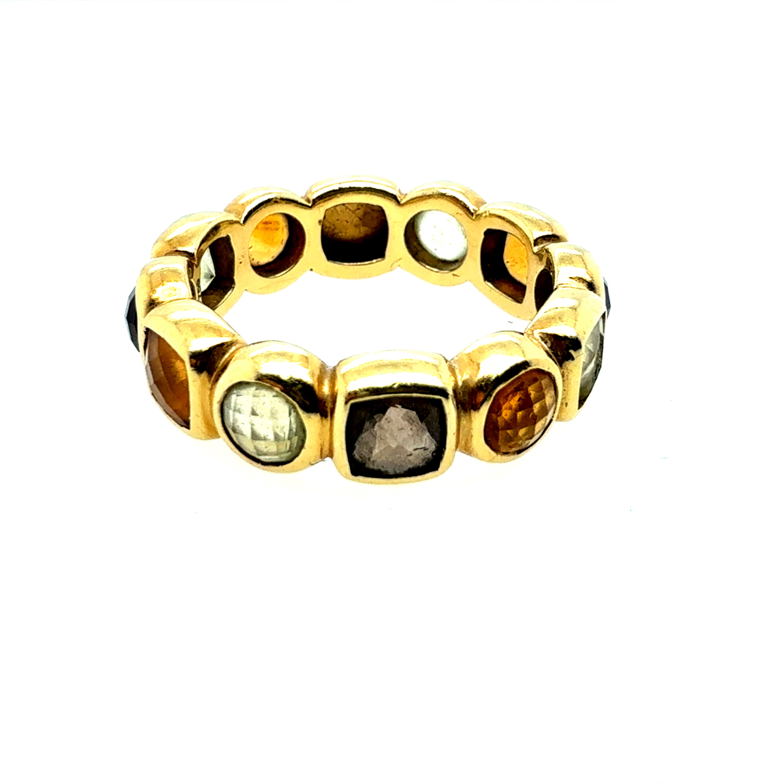 Retro Gold Natural Multicolor Rose Cut Eternity Band by David Yurman
