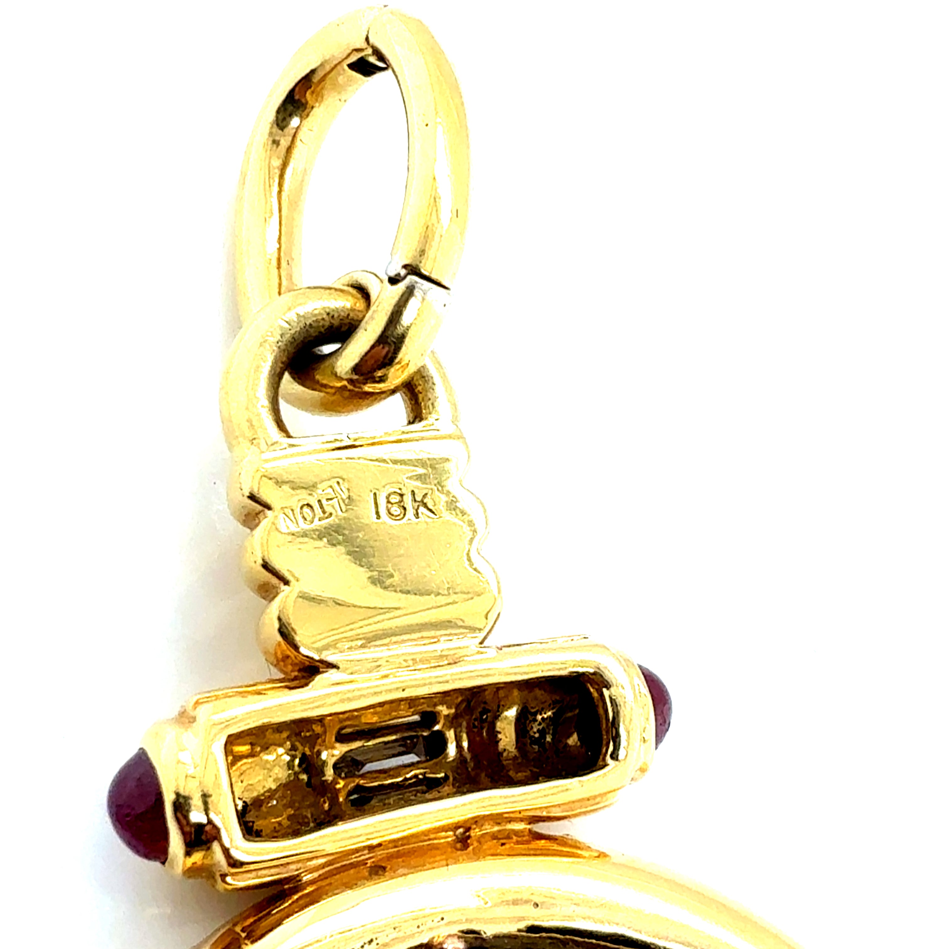 Retro Gold Medallion Pendant Roman Constantine Coin & Natural Diamonds