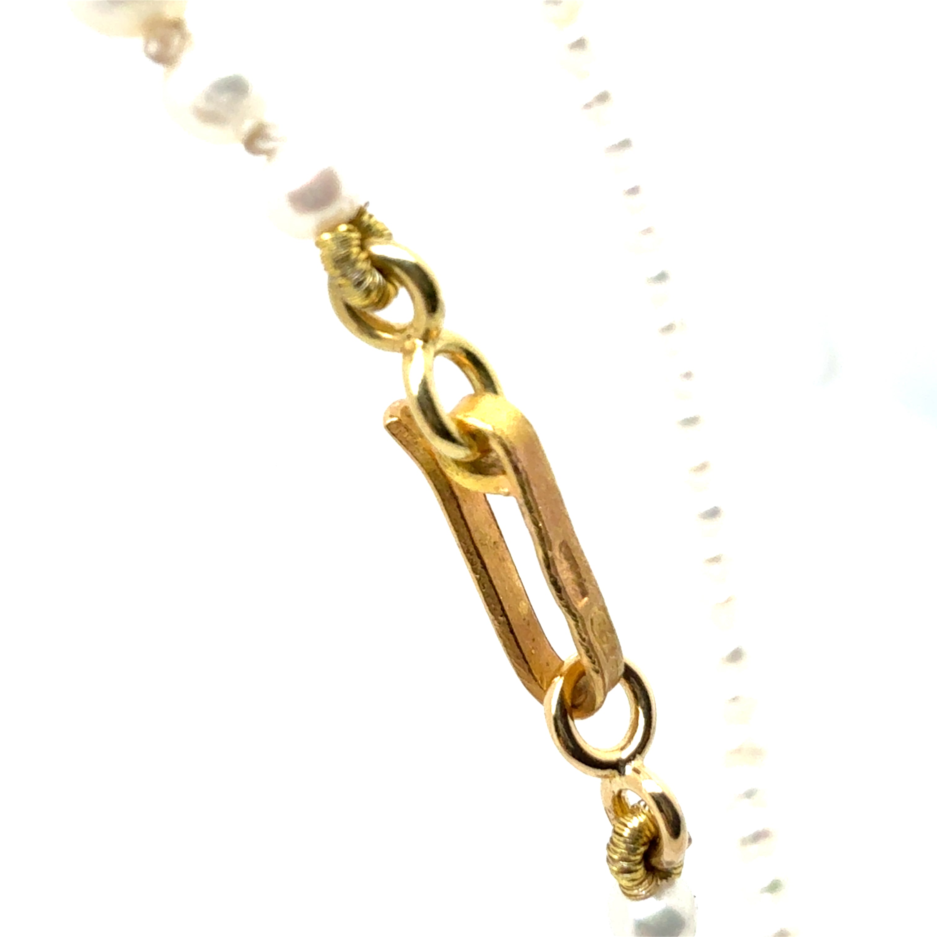 Retro 21K Gold Cultured Pearl Pendant Necklace Made in Italy Stamped 850