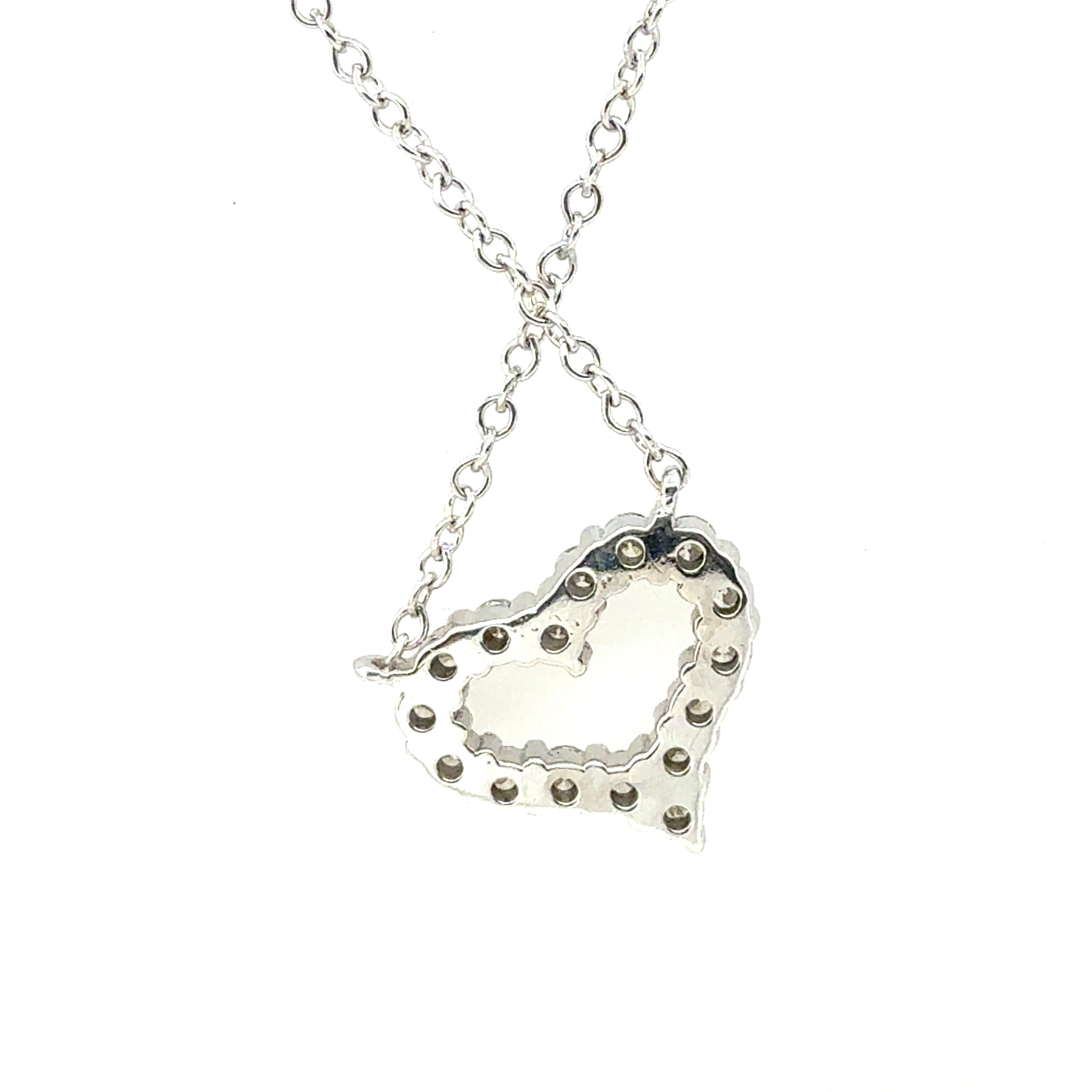 Modern Platinum 0.50 CARAT Natural Diamond Heart Pendant Necklace