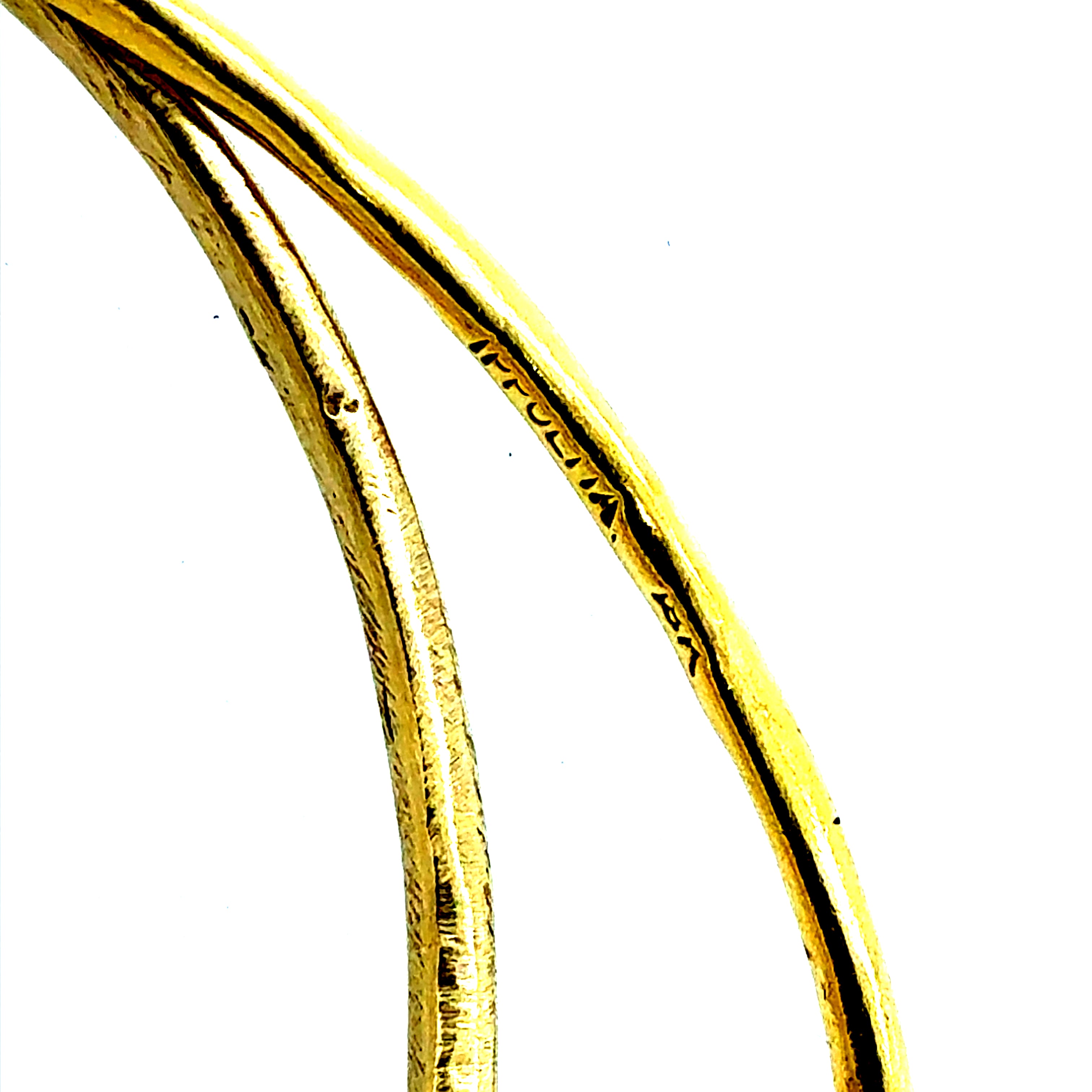 Retro Ippolita Yellow Gold South Sea Pearl Bangle Bracelet Made in Italy