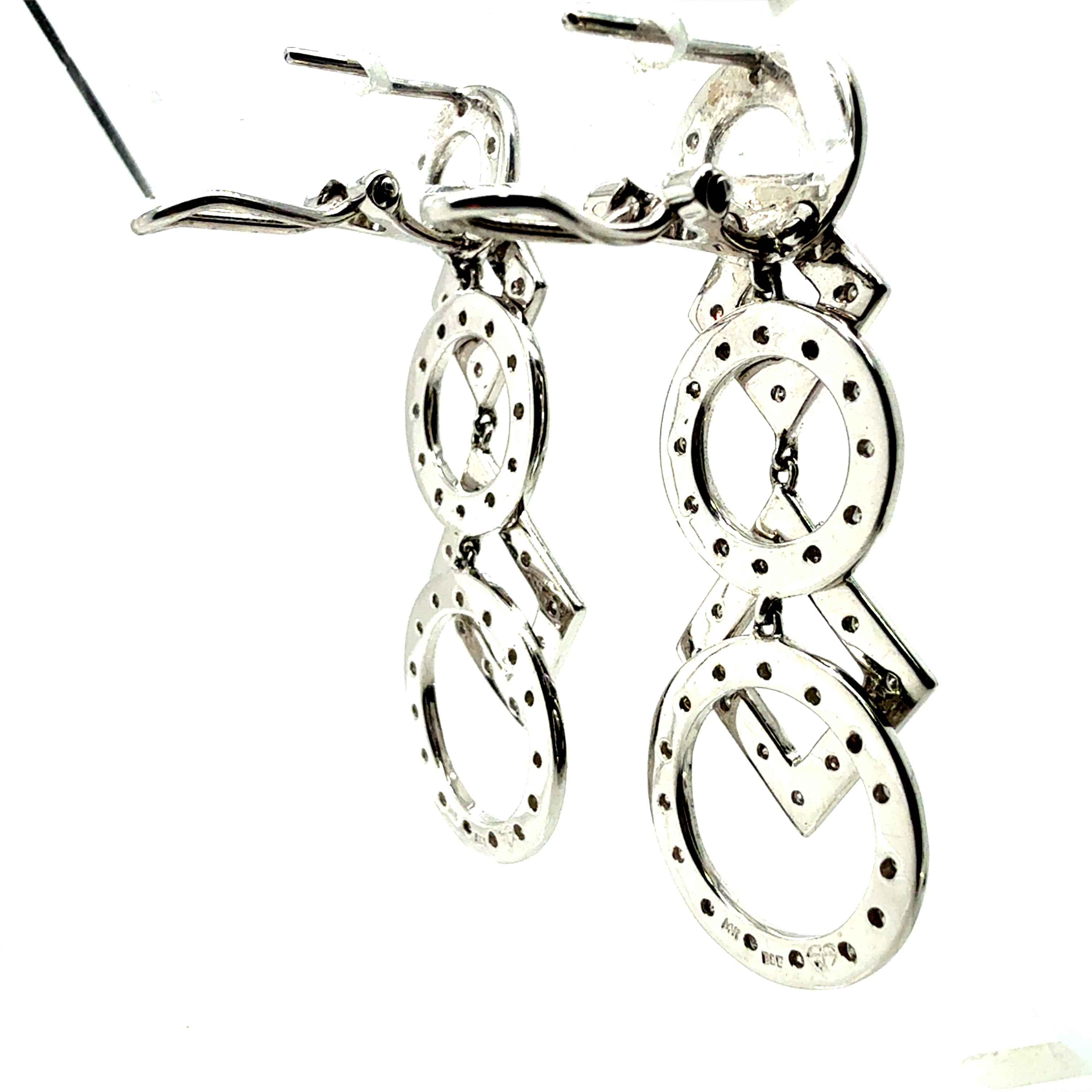 Modern White Gold 0.6 Carat Natural Diamond Fashion Drop Statement Earrings