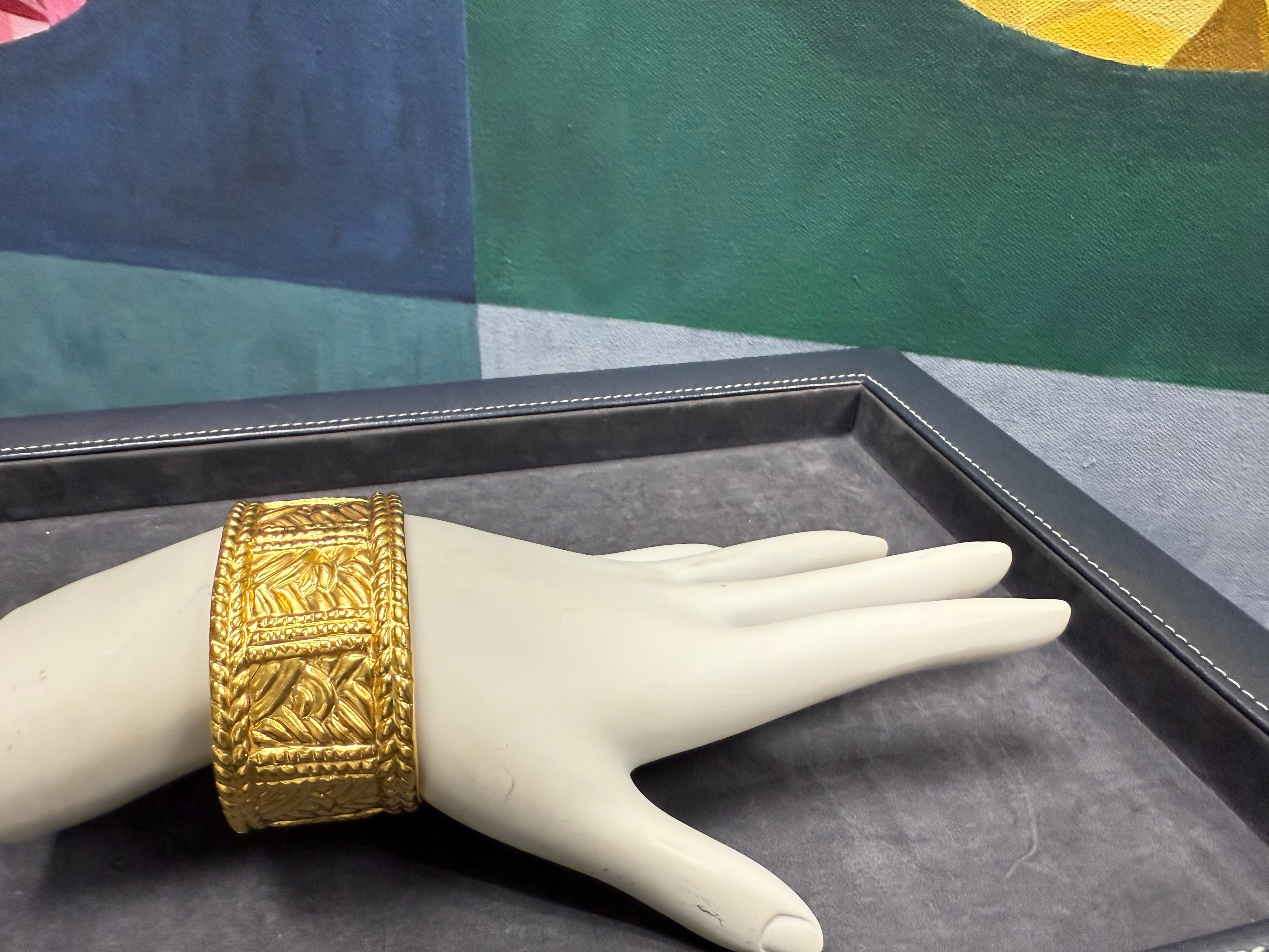 Rare Retro 22K Gold Ilias Lalaounis Statement Cuff Bracelet Circa 1970