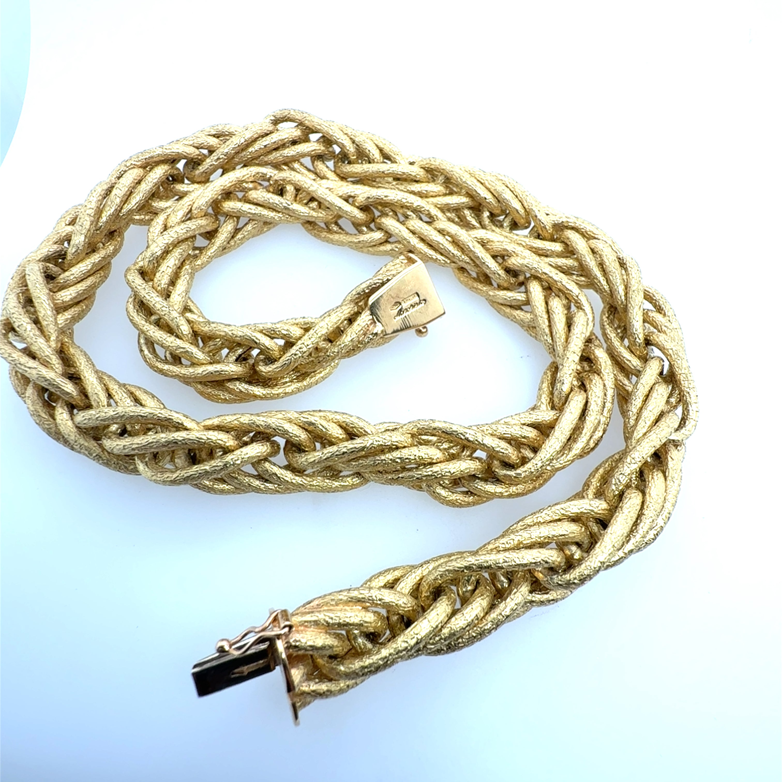 Retro Gold Intertwining Italian Rope Necklace by Giovanni Marchisio