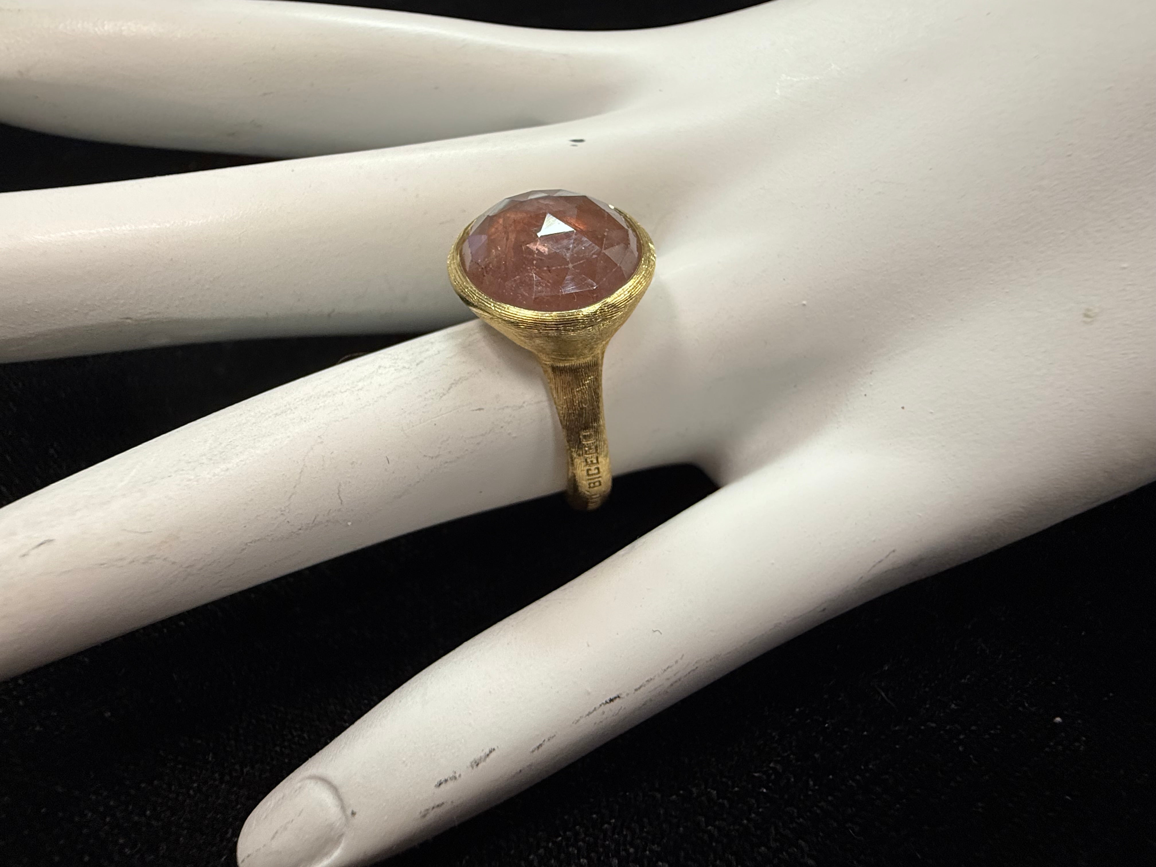 Modern Gold Natural Pink Tourmaline Rose Cut by Italian Designer Marco Bicego