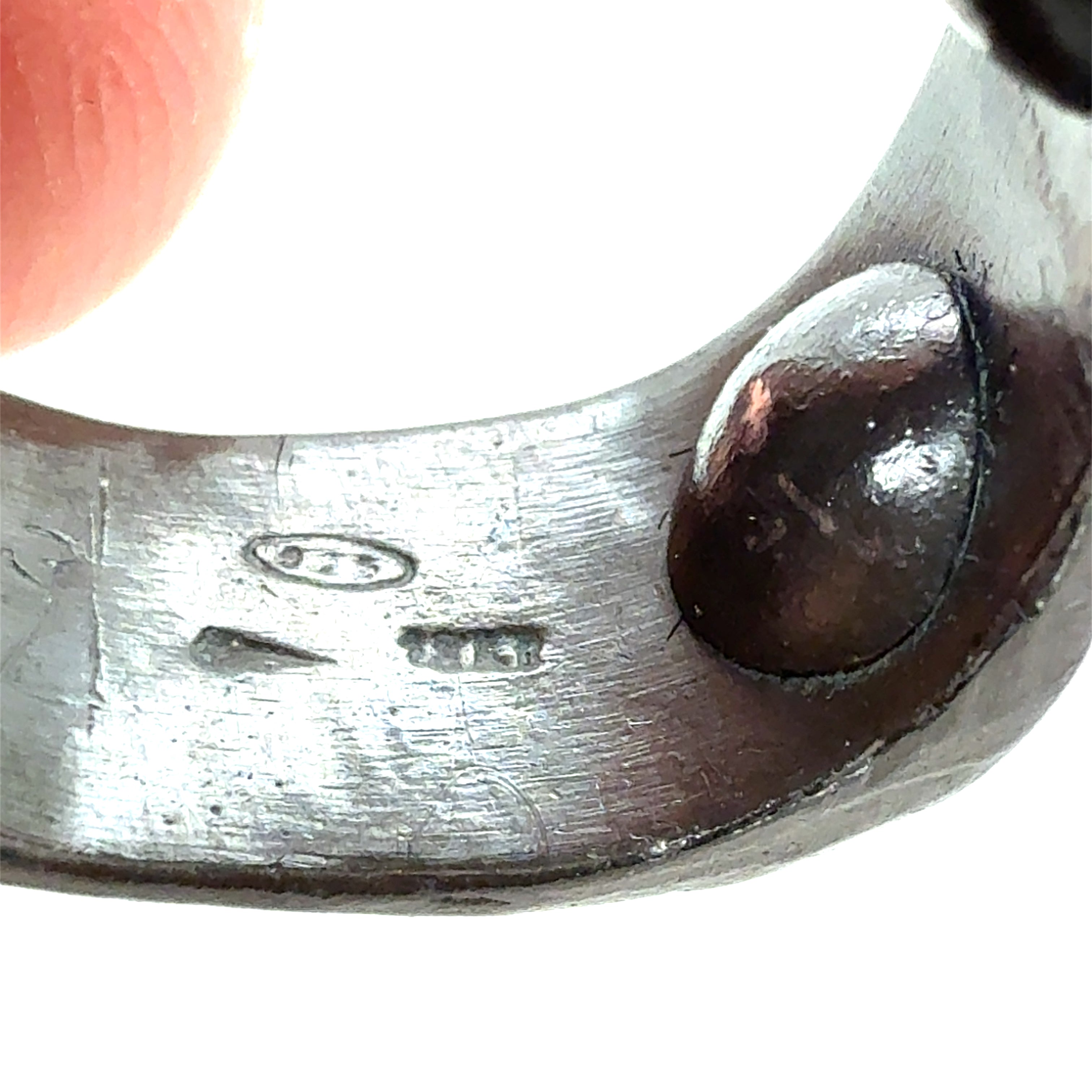 Retro 18K Gold & Silver 16mm Turquoise Cab Statement Ring Circa 2000