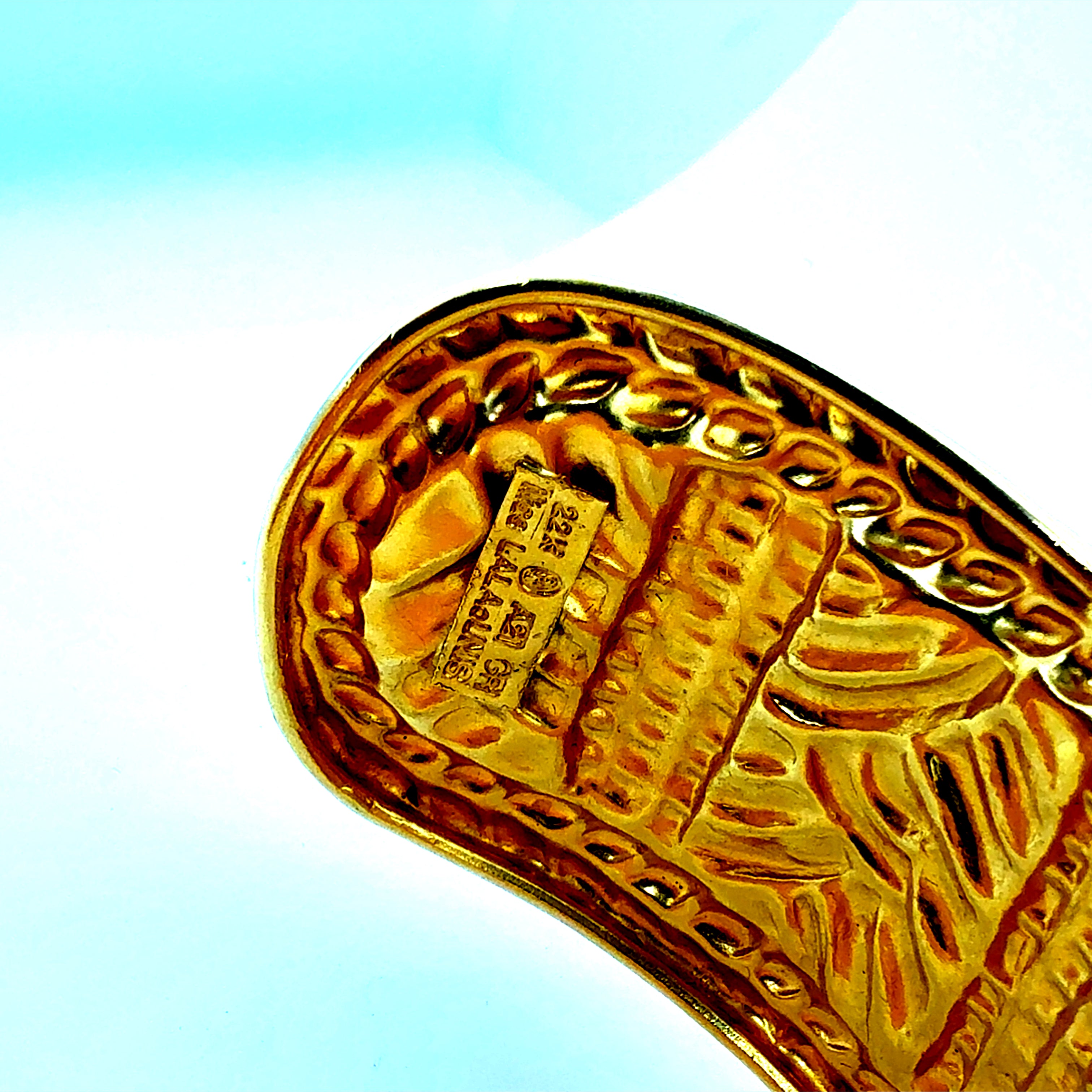 Rare Retro 22K Gold Ilias Lalaounis Statement Cuff Bracelet Circa 1970