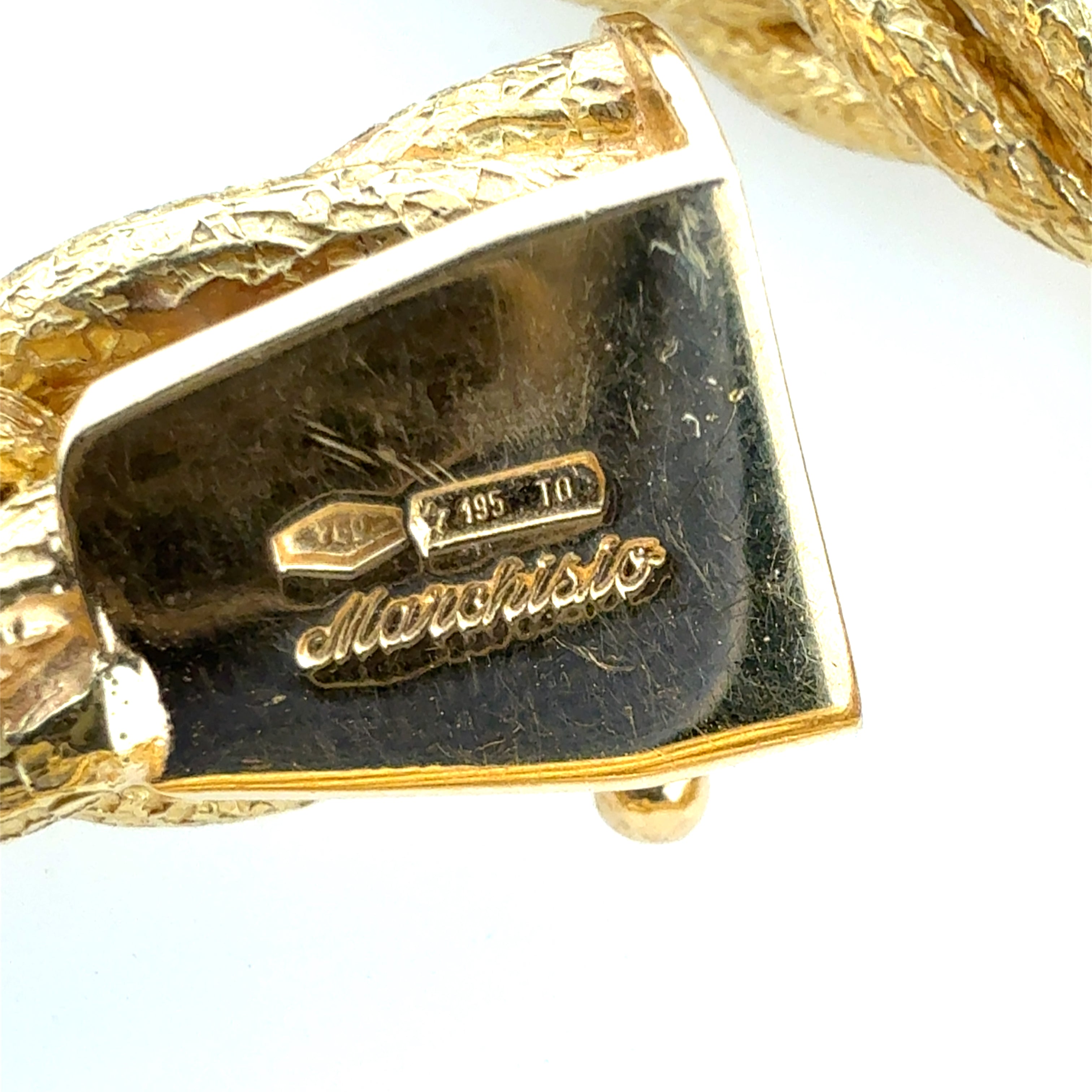 Retro Gold Intertwining Italian Rope Necklace by Giovanni Marchisio