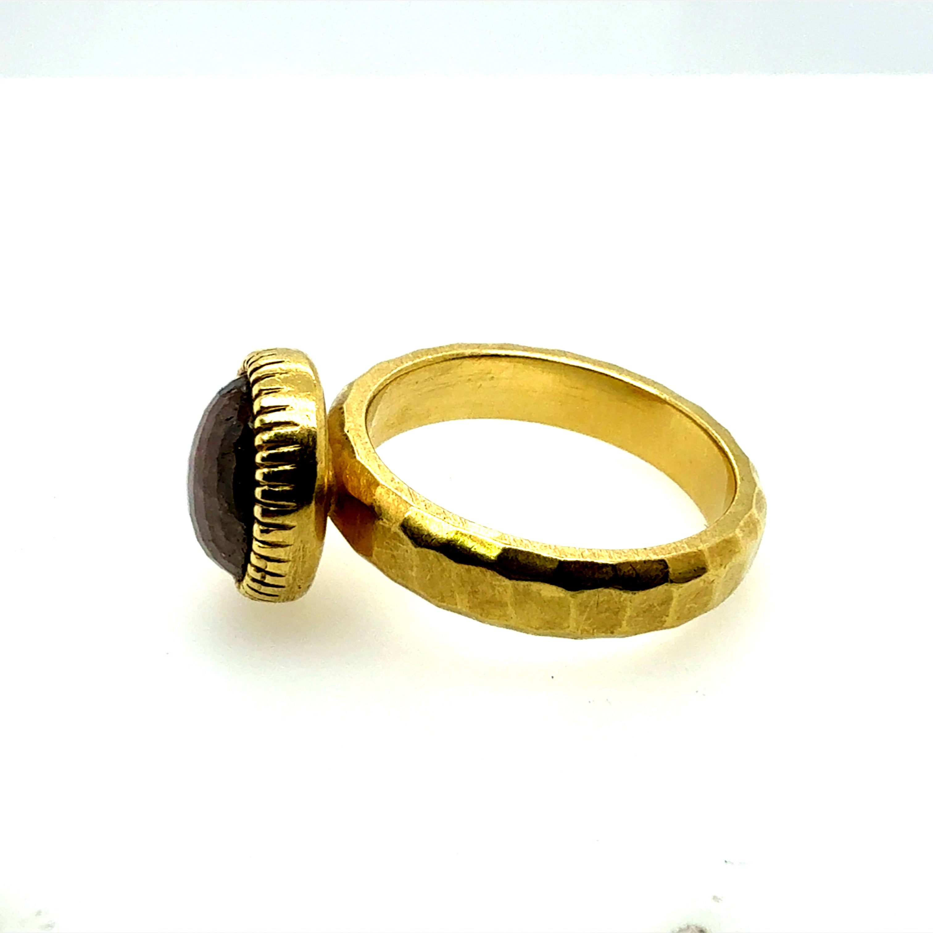 Retro Gold 2.5 Carat Natural Brownish Rose Cut Diamond Statement Ring 1980