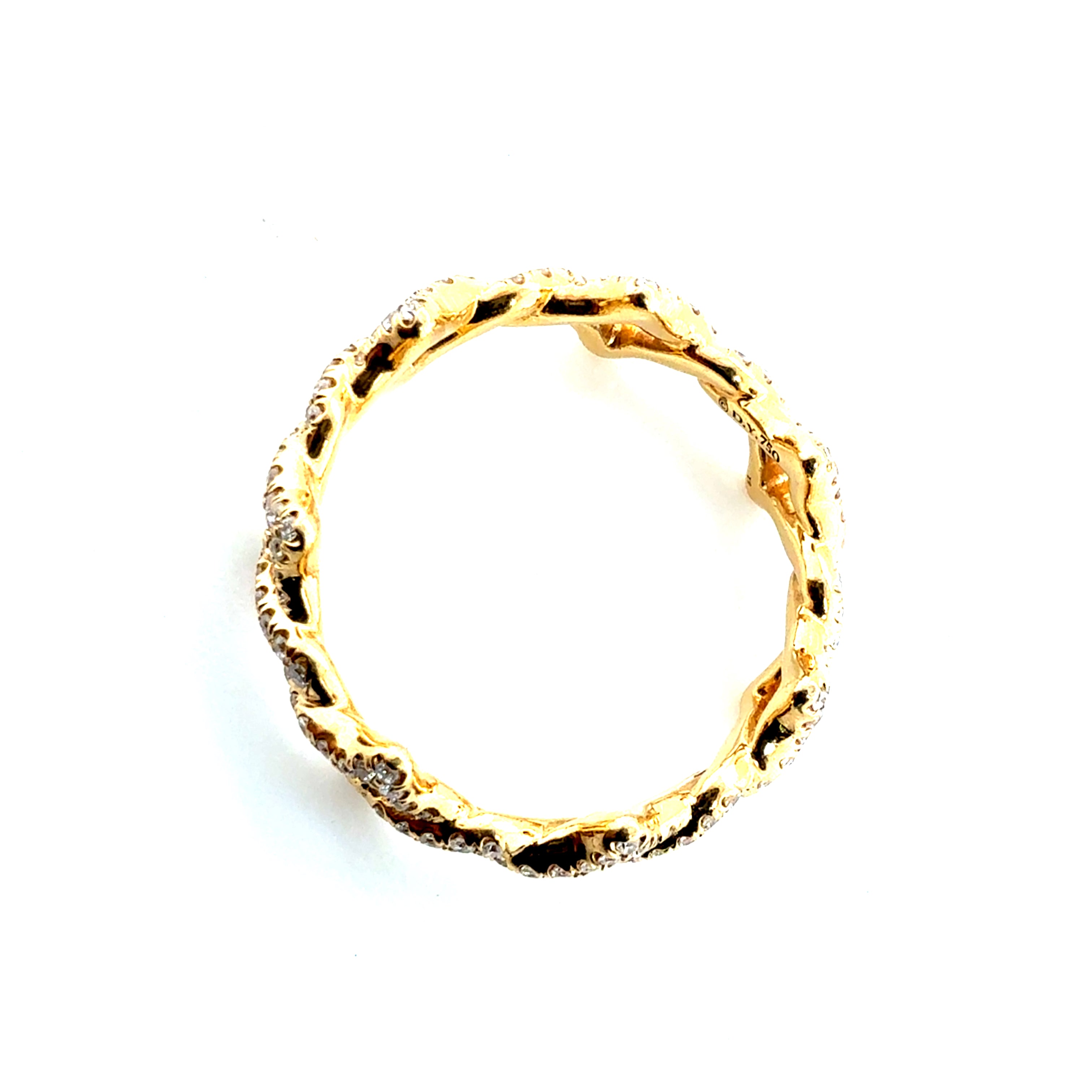 David Yurman Yellow Gold Natural Diamond Venetian Quatrefoil Band