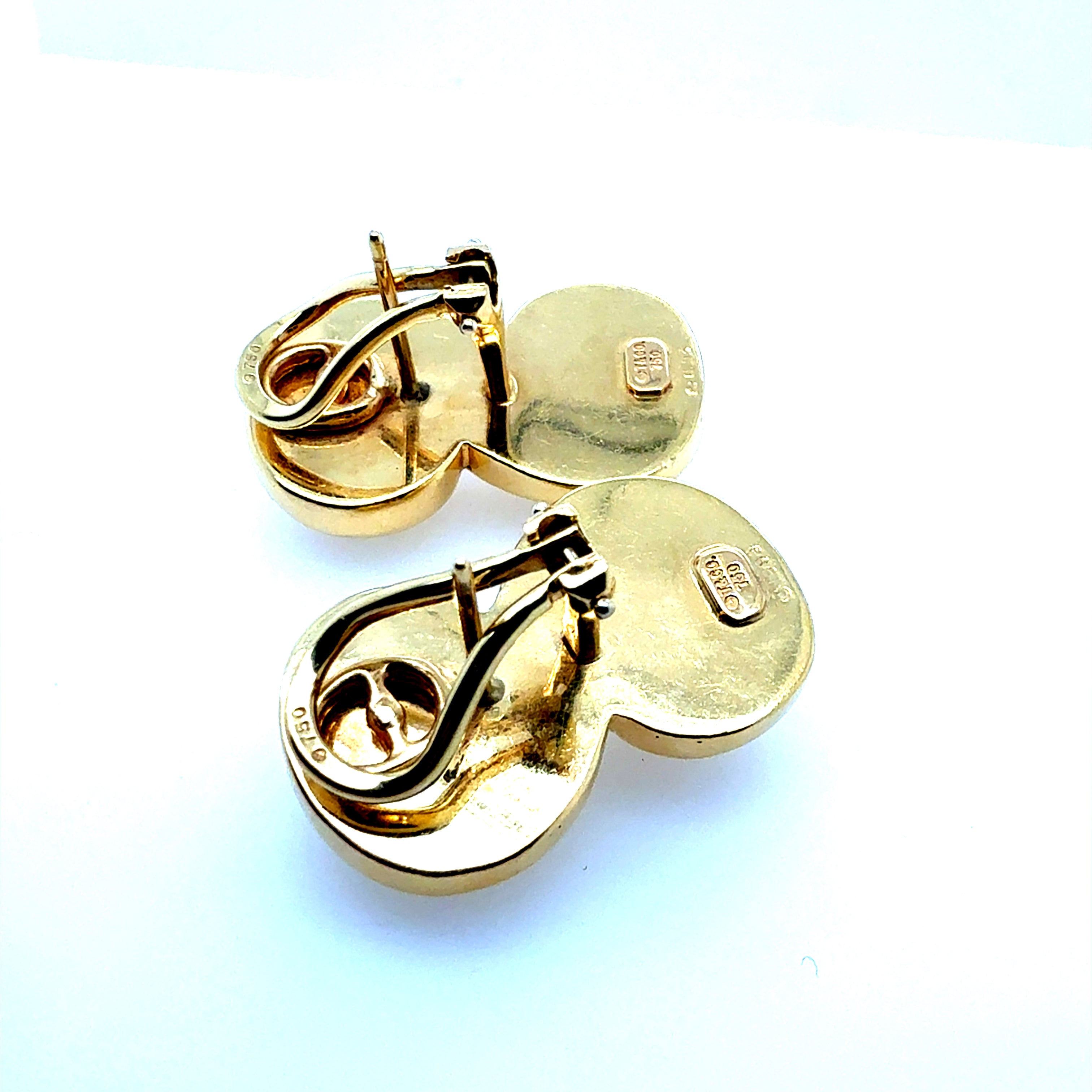 Retro Gold Original Tiffany and Company Spiro Statement Earrings, Circa 1990