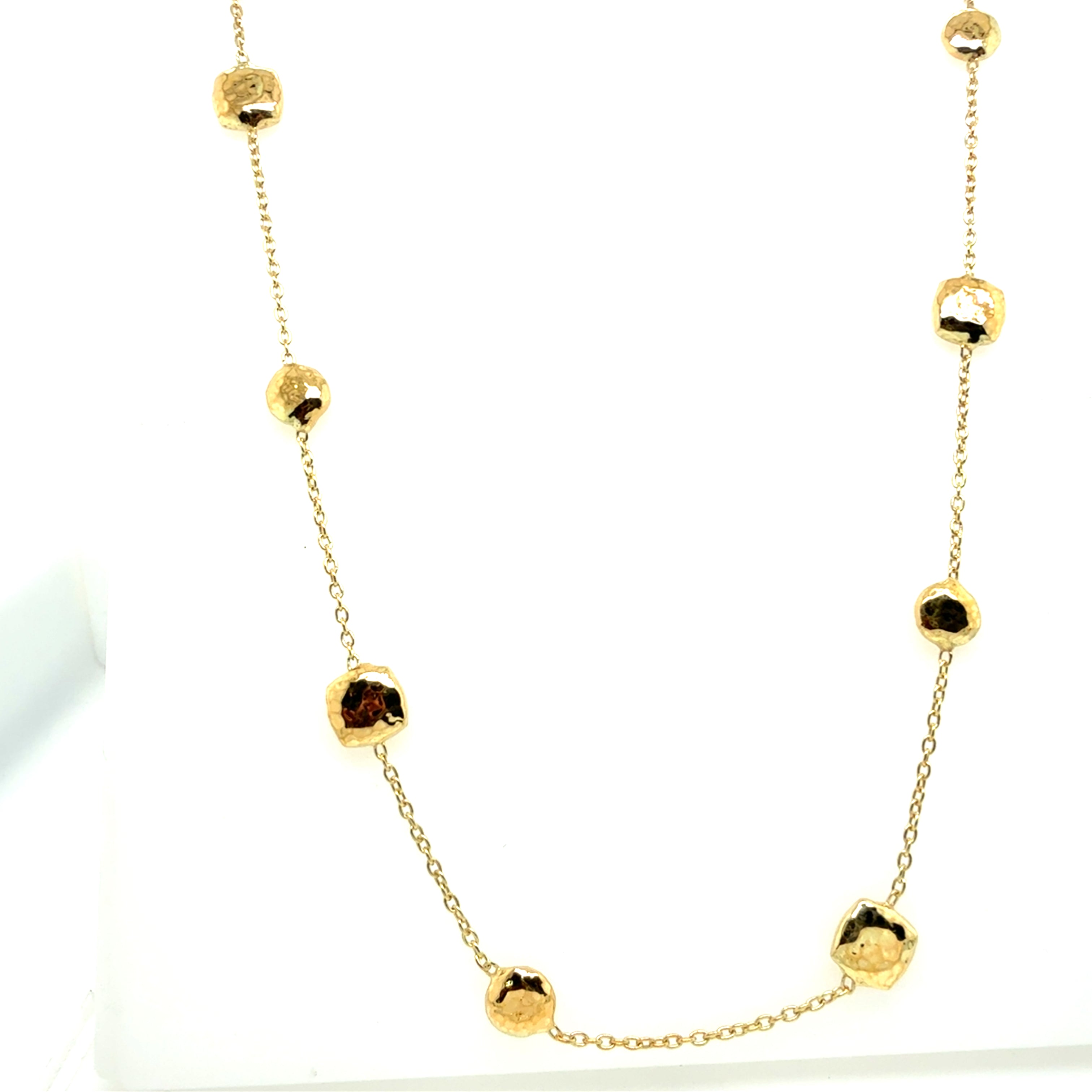 Original Ippolita Classico Yellow Gold Hammered Pinball Necklace