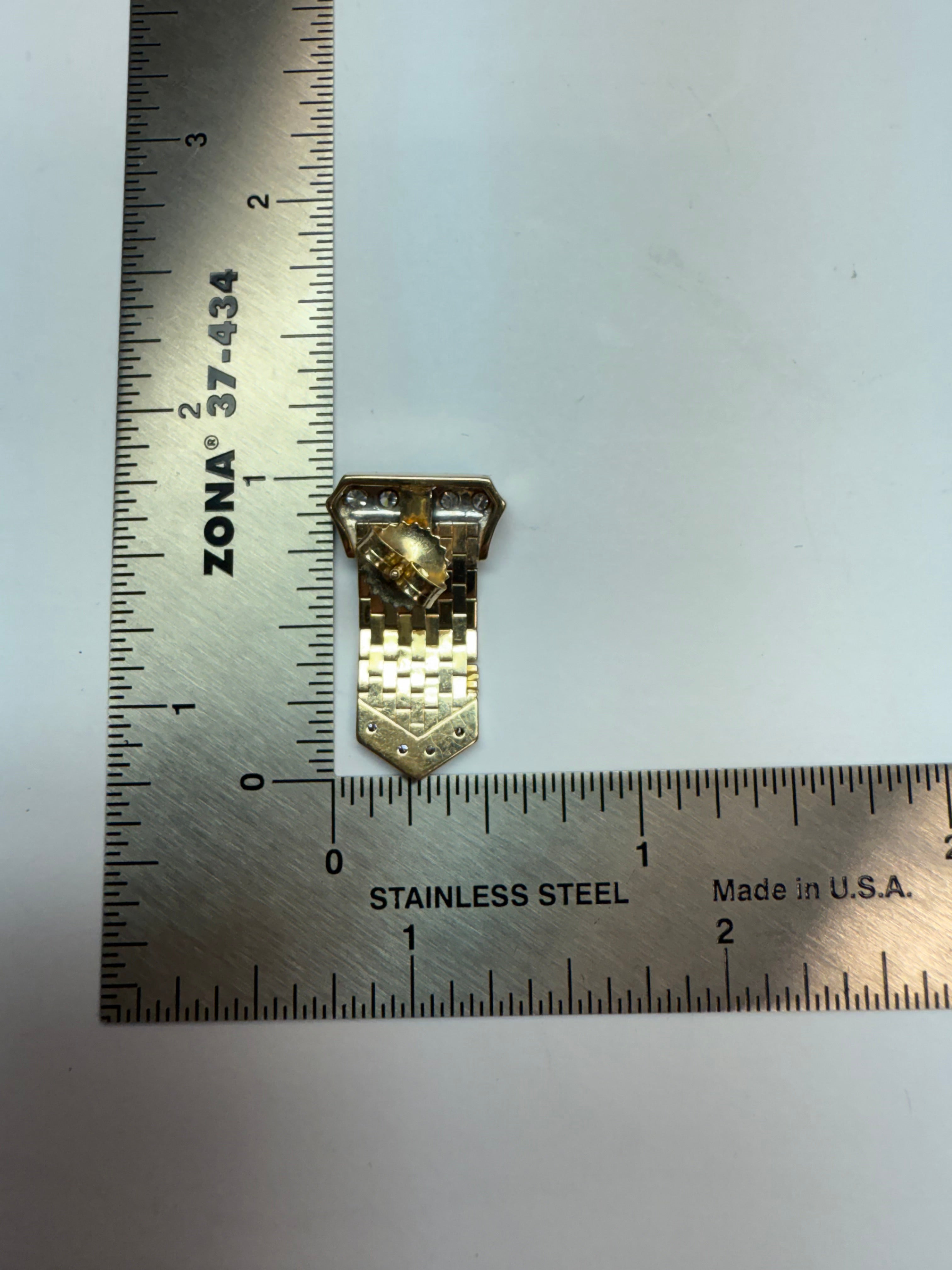 Retro Gold 0.60 Carat Natural Diamond Buckle Earrings Circa 1980