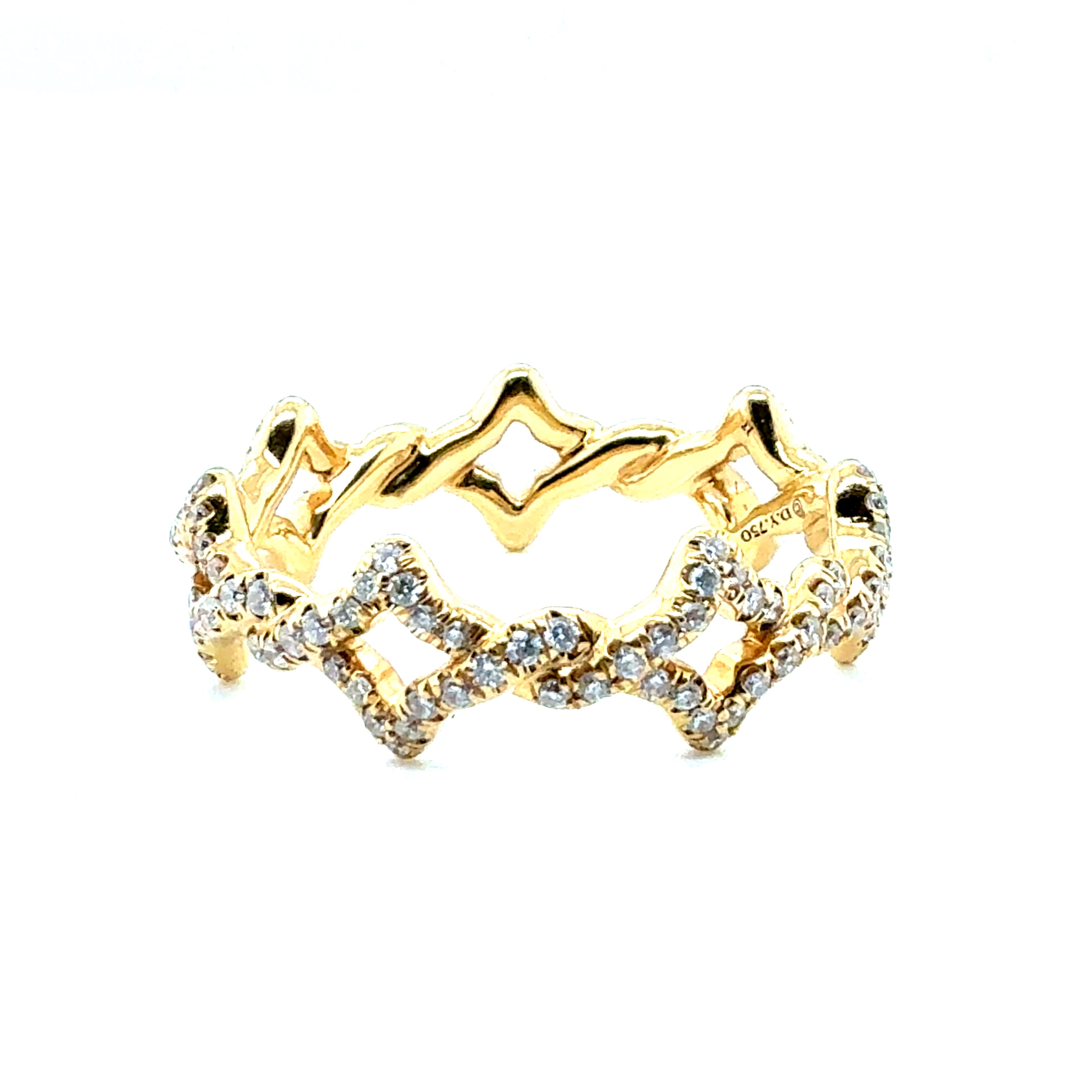 David Yurman Yellow Gold Natural Diamond Venetian Quatrefoil Band