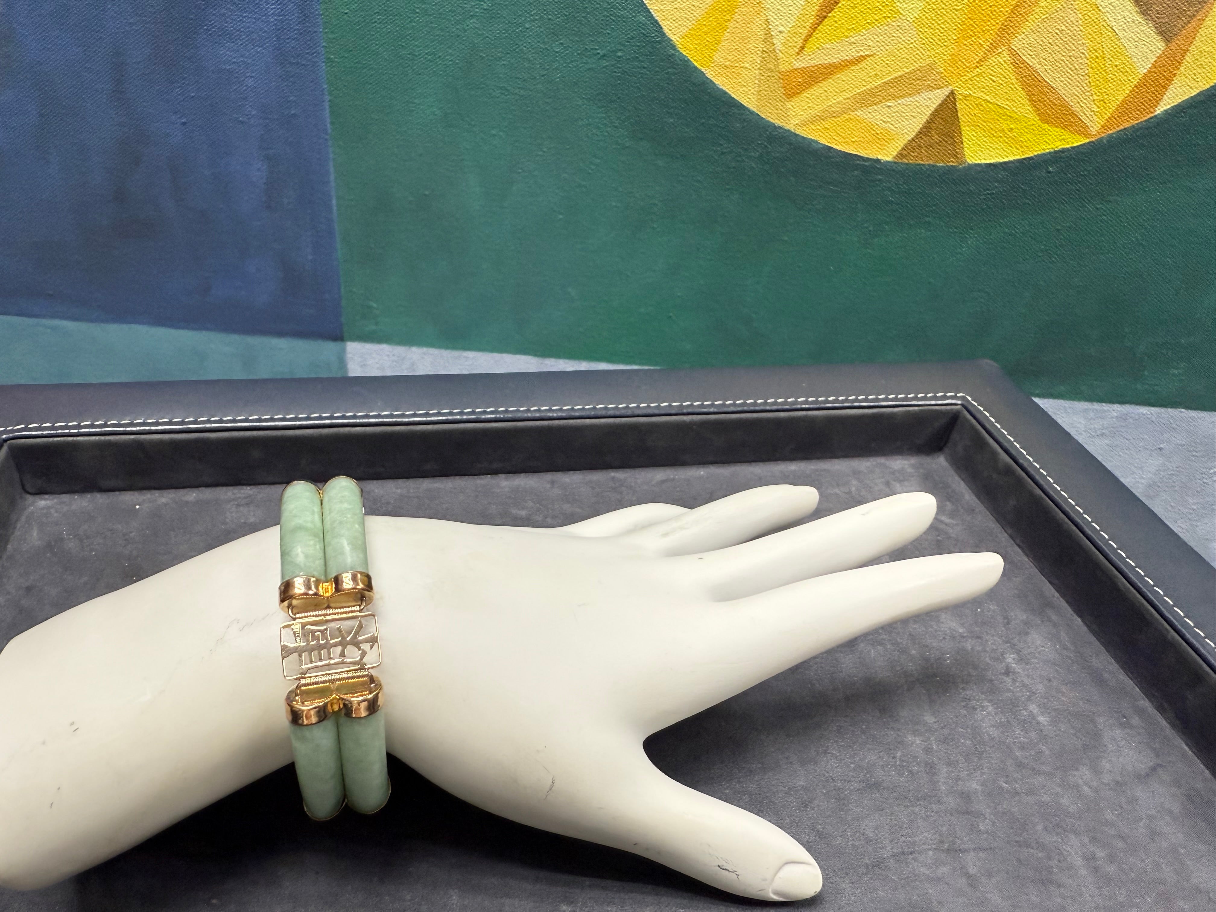 Antique Chinese Jade Bracelet 7.25 Inch Length Weighing 40 Grams