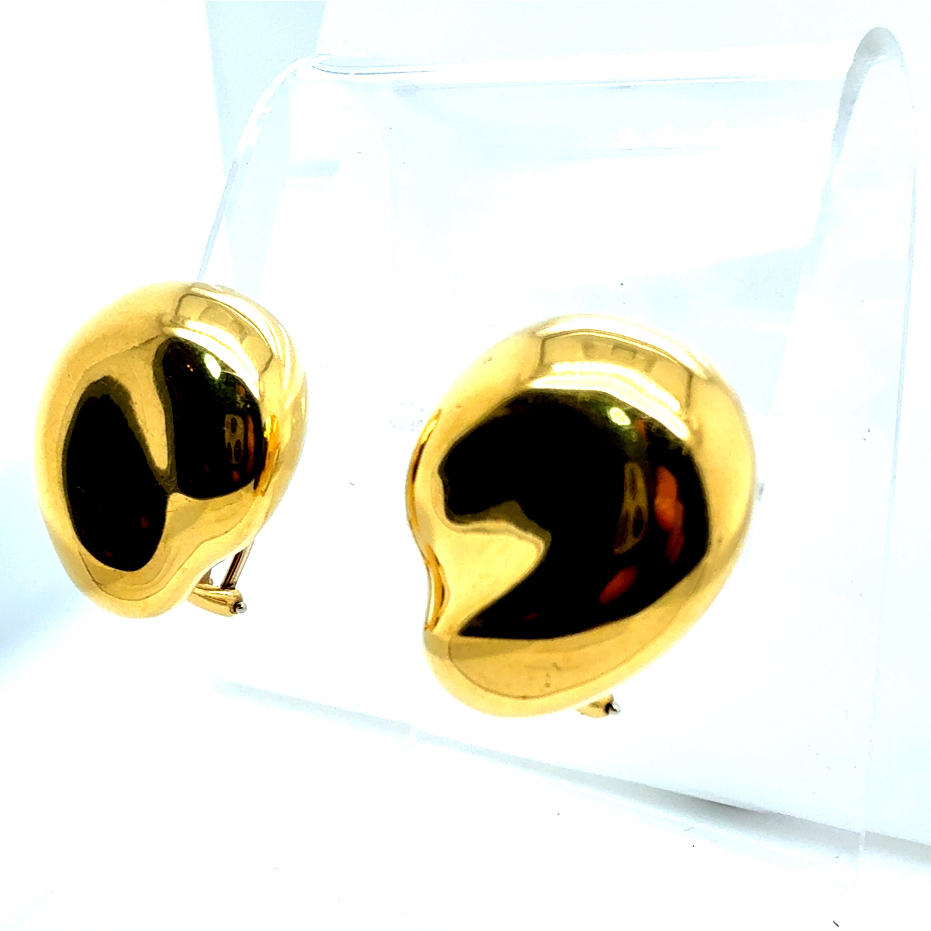 Retro Gold Tiffany & Co. Signed Peretti Thumbprint Clip Statement Earrings