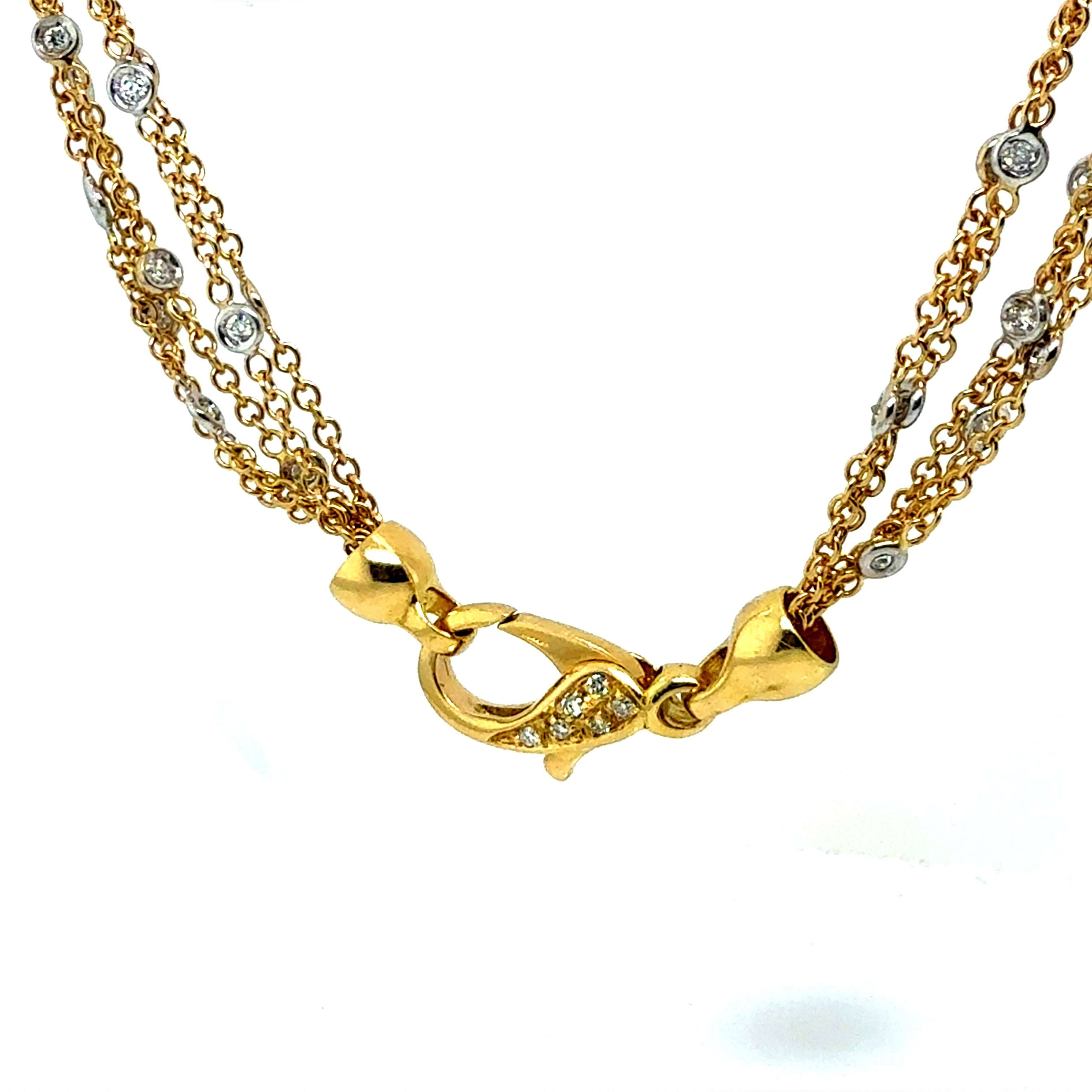 Modern Gold 1ct Diamond & 15mm Golden South Sea Pearl Necklace by HERCO