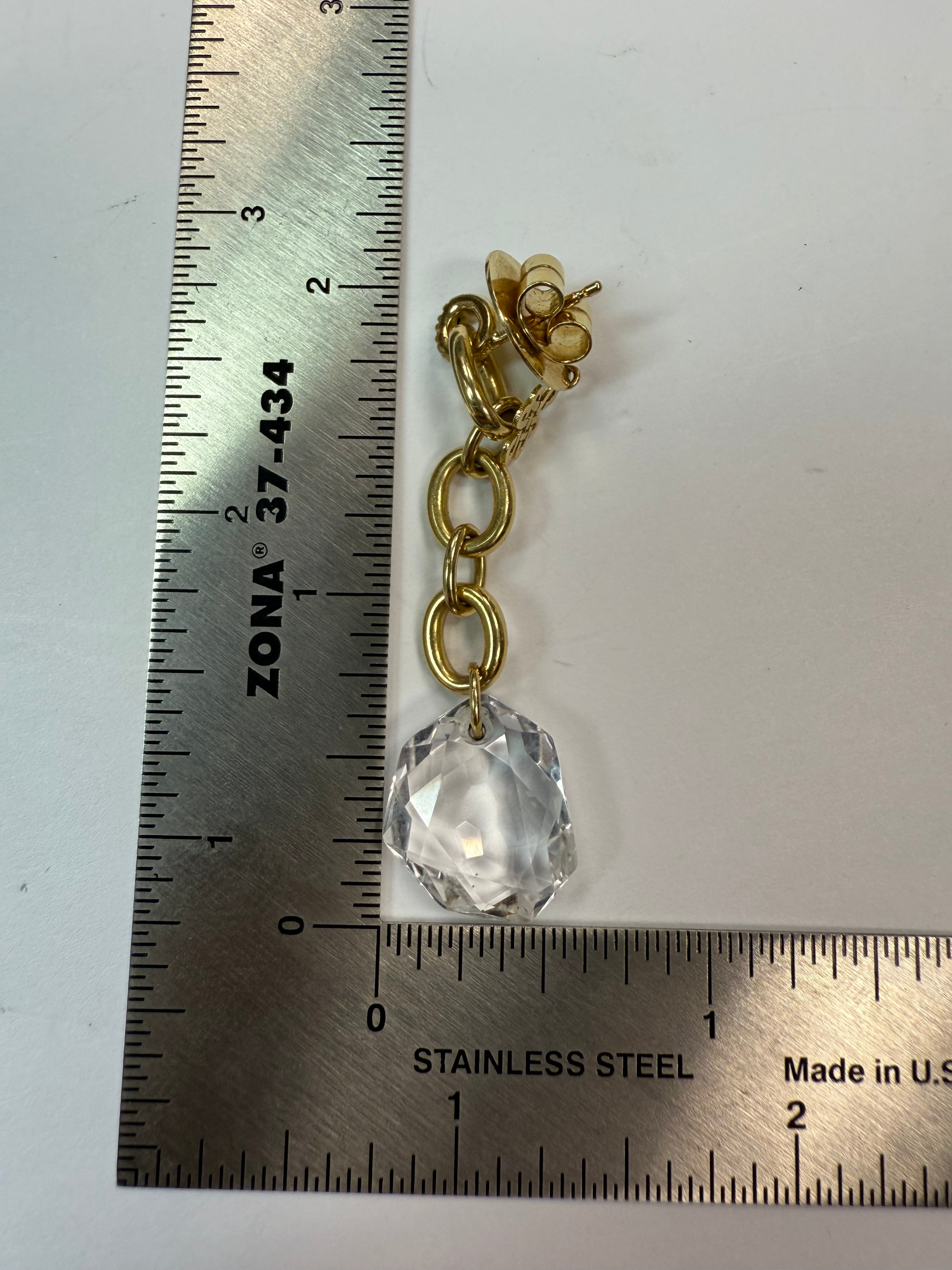 Modern Gold Natural Diamond and Rock Crystal Dangle Earrings by H. Stern