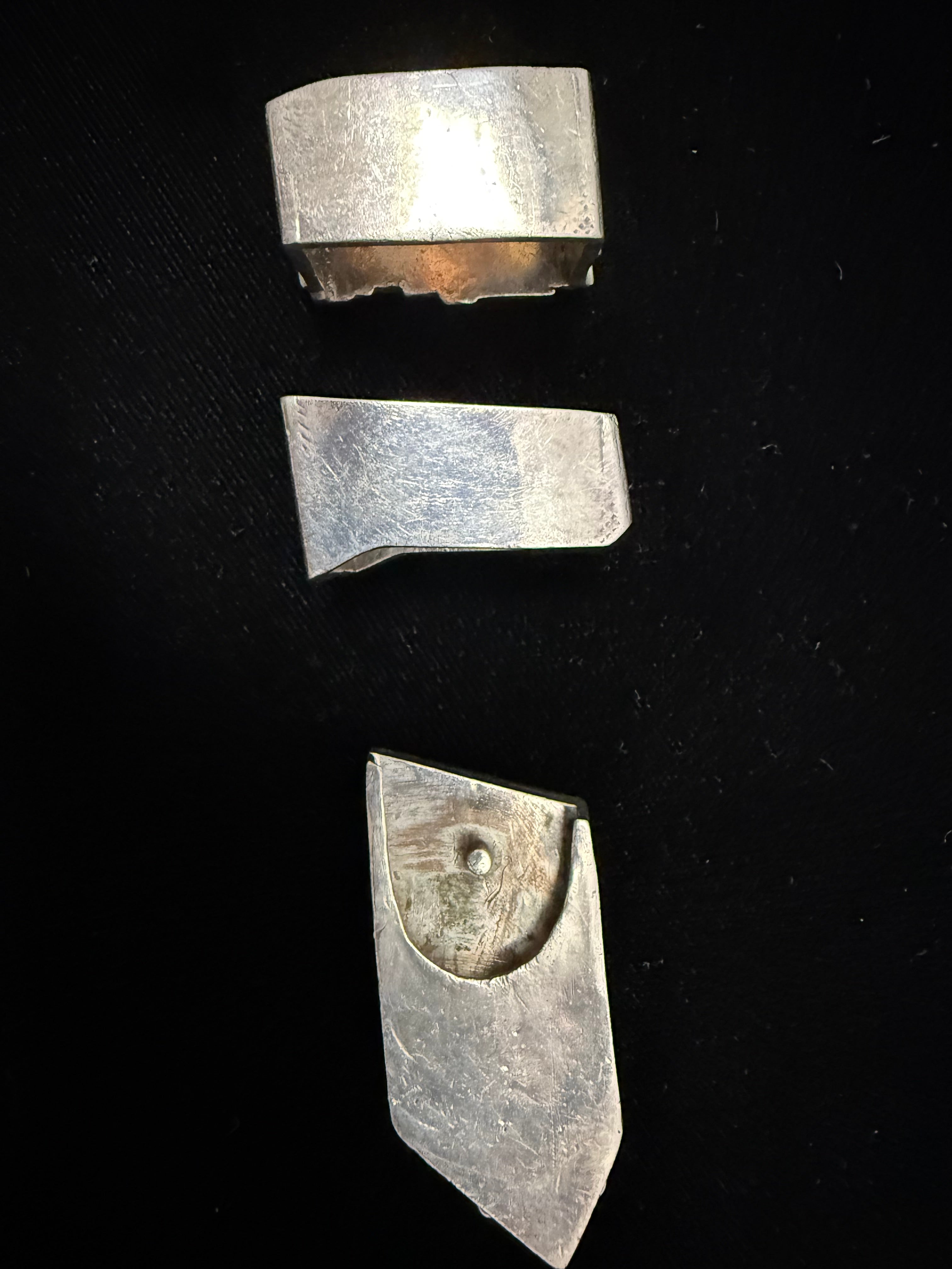 Retro Silver Gemstone Inlay Belt Buckle by Danny Romero