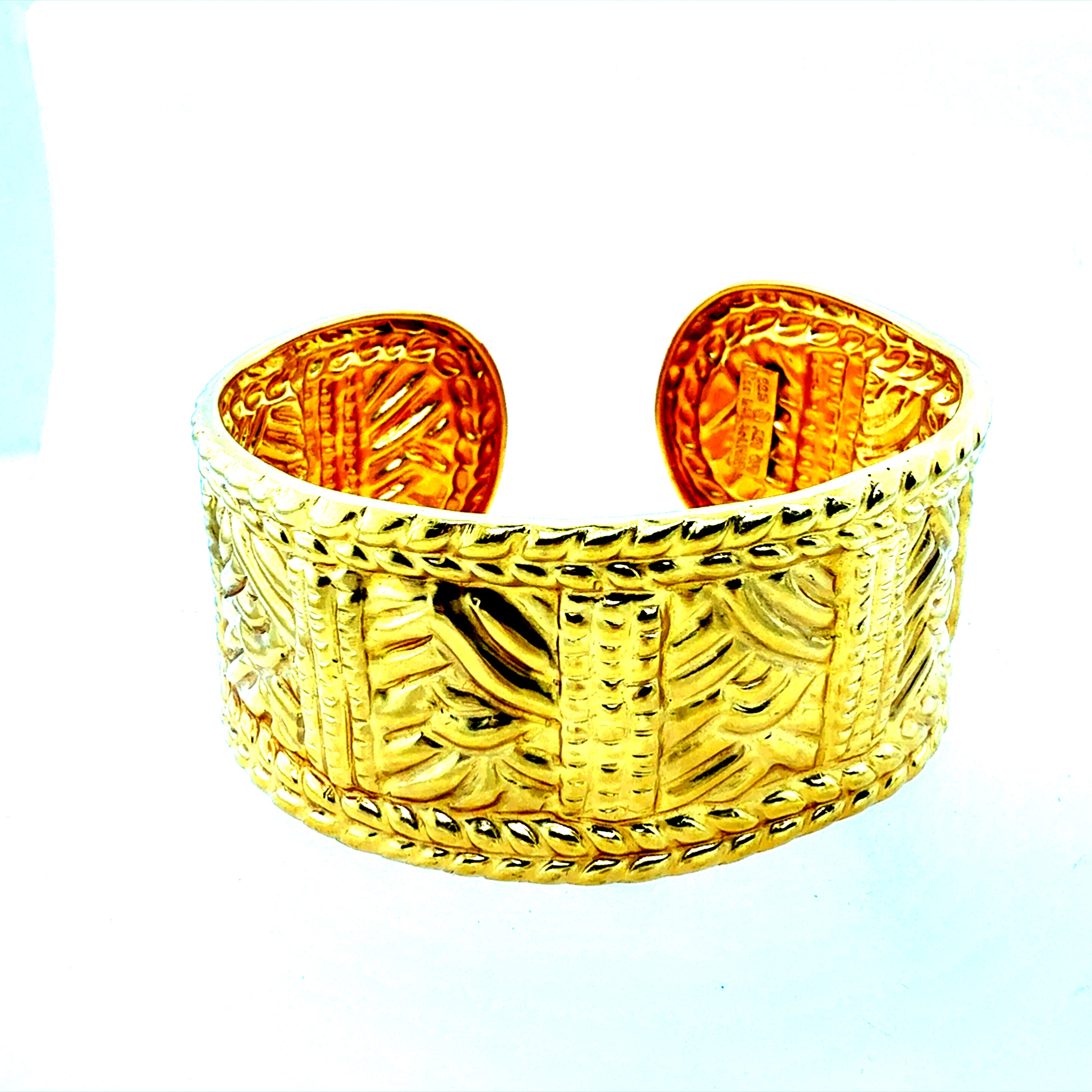 Rare Retro 22K Gold Ilias Lalaounis Statement Cuff Bracelet Circa 1970