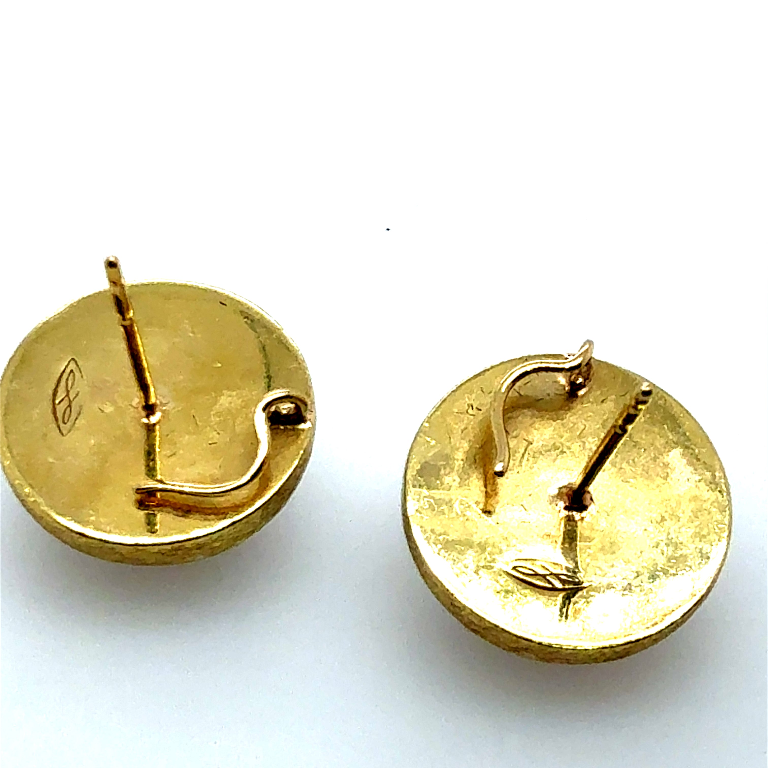 Modern Brushed Yellow Gold Rose-Cut Labradorite Statement Earrings